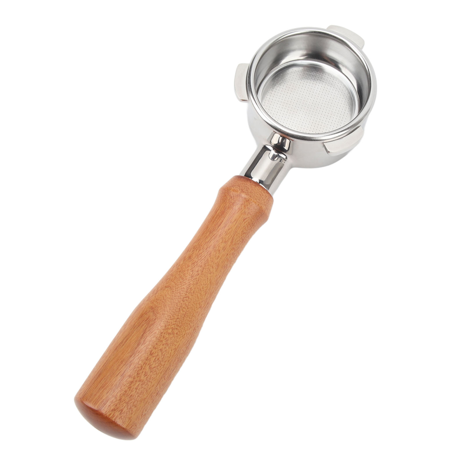 Bodenloser Edelstahl-filterhalter, Filterhalter Ohne Boden Für Breville Series 8 Kaffeemaschinen, 54 Mm, Griff Aus Siamesischem Rosenholz