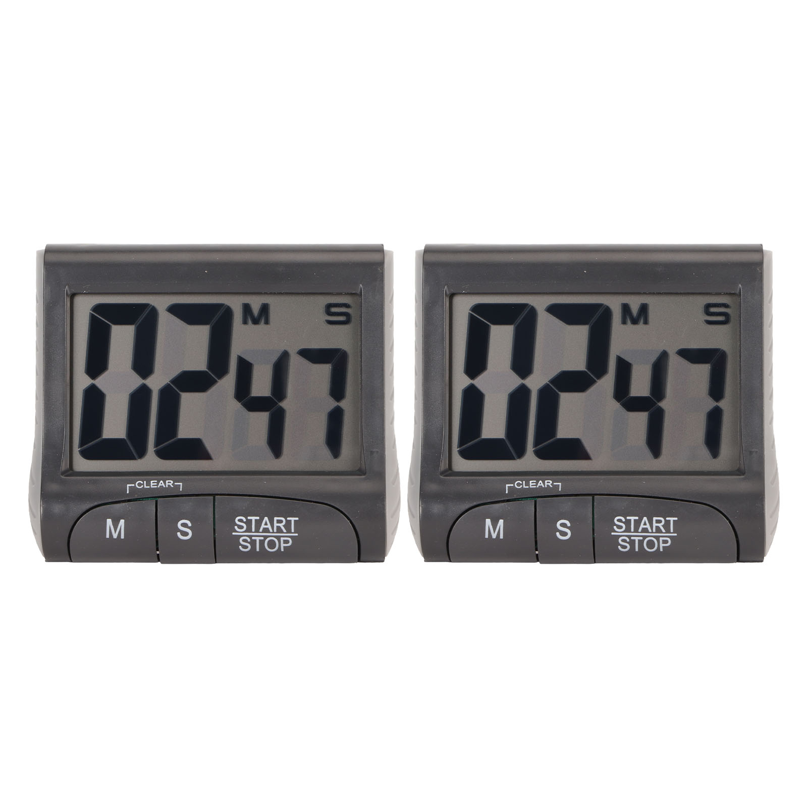 2-teiliger Magnetischer Multifunktions-digitaltimer Mit Großem Lcd-bildschirm Für Küche Und Büro