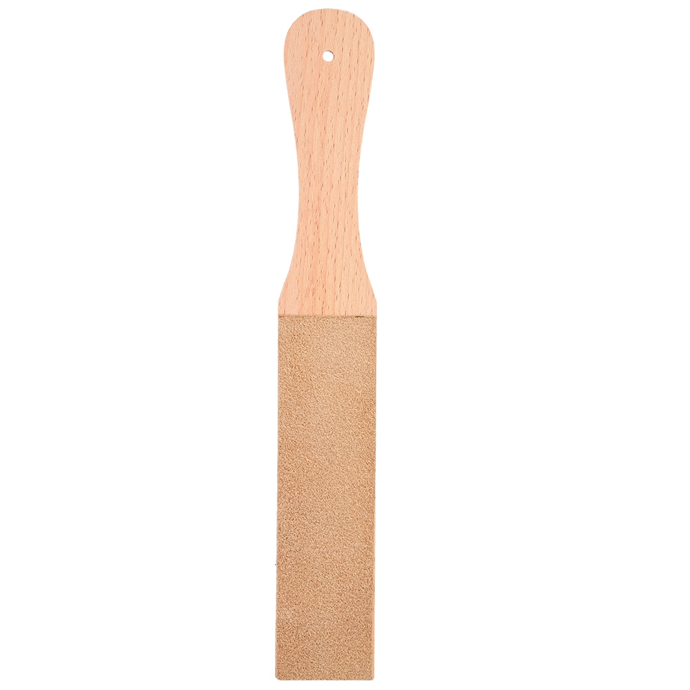 Doppelseitiger Lederabziehstein Mit Holzgriff, Messerschärfwerkzeug, 28 X 4 X 15,5 Cm