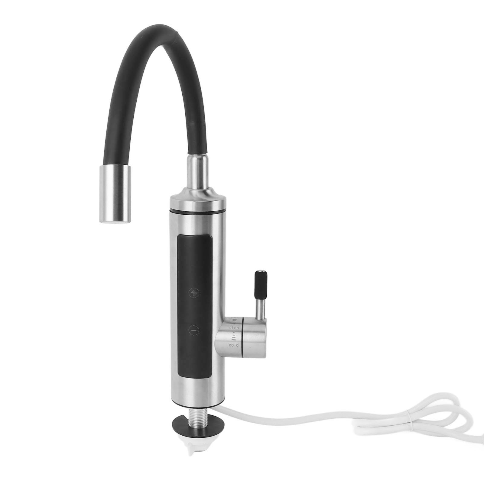 360° Drehbarer, Elektrisch Beheizter Wasserhahn Für Küche Und Bad, Warm- Und Kaltwasser, Durchlauferhitzer, Digitalanzeige, 220-v-eu-stecker