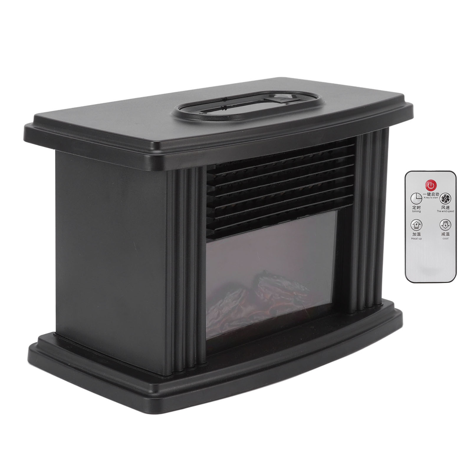 Tragbarer Elektrischer Kaminofen (1000 W), Schnelle Und Gleichmäßige Wärme, Tischkaminofen Mit Fernbedienung, Eu-stecker, 220 V