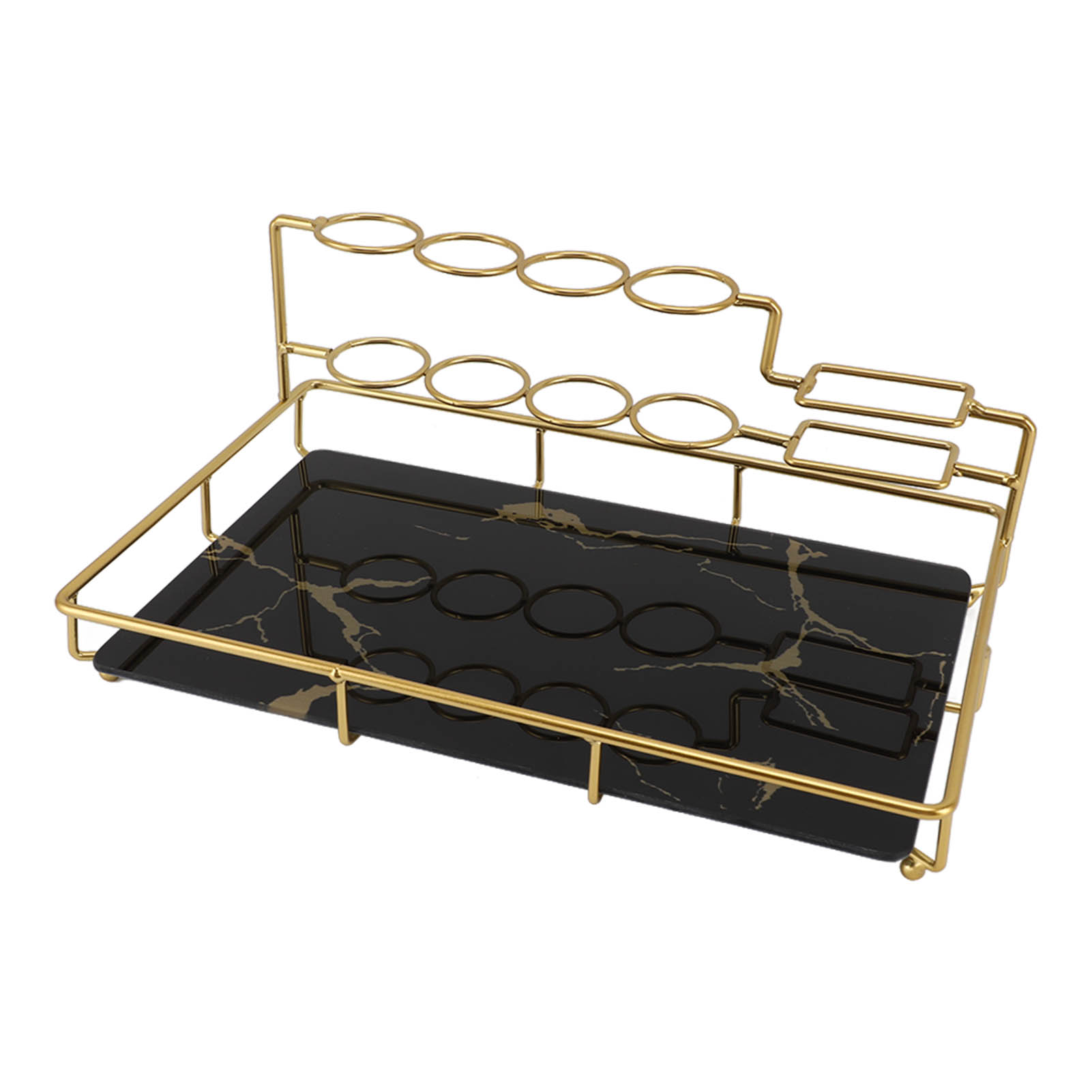 Luxuriöses, Elegantes, Multifunktionales Elektrisches Zahnbürstenhalter-set, Schwarze Steinmaserung, Für Die Badezimmerablage