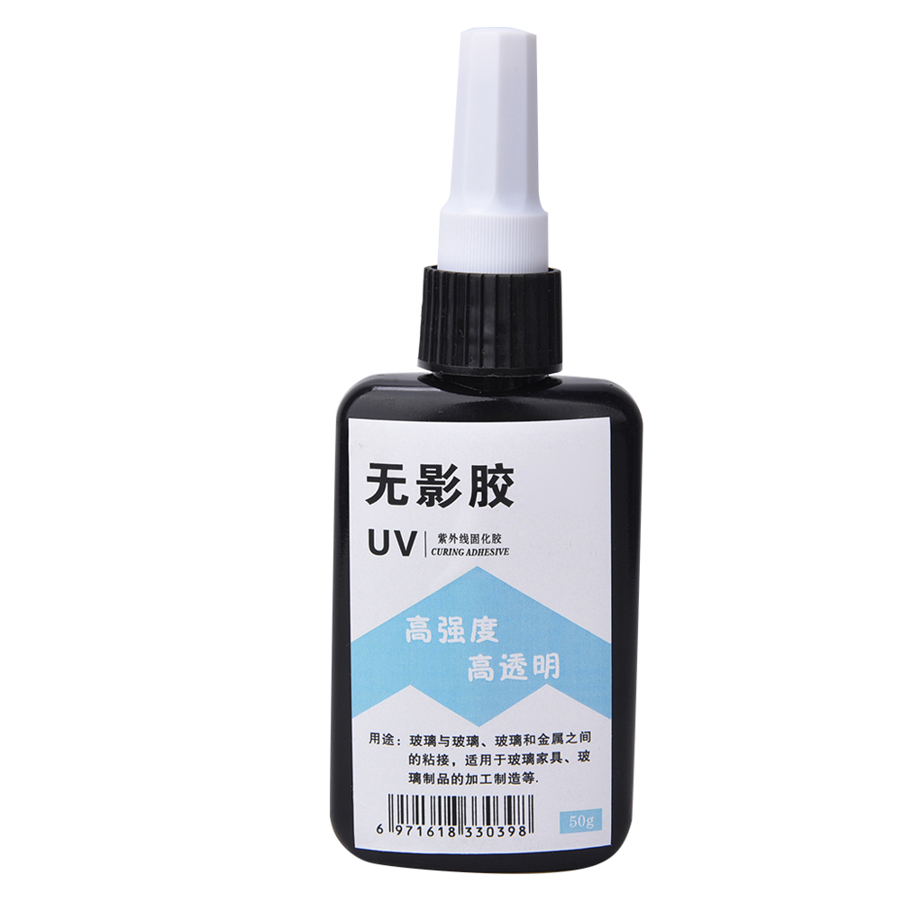50 G Transparenter Uv-klebstoff, Hochfester Klebstoff Für Glas, Couchtische, Kristall, Acryl, Uv-härtung