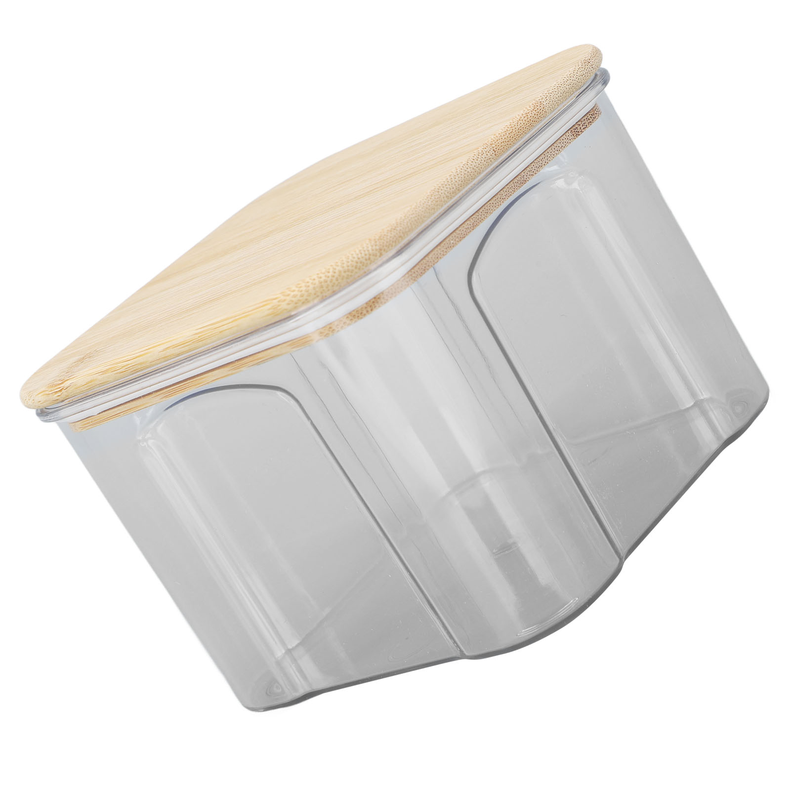 Luftdichter Vorratsbehälter, 650 Ml, 10,7 X 8,2 Cm, Klarglas Mit Bambusdeckel, Für Nudeln, Mehl, Müsli, Reis, Tee, Kaffee