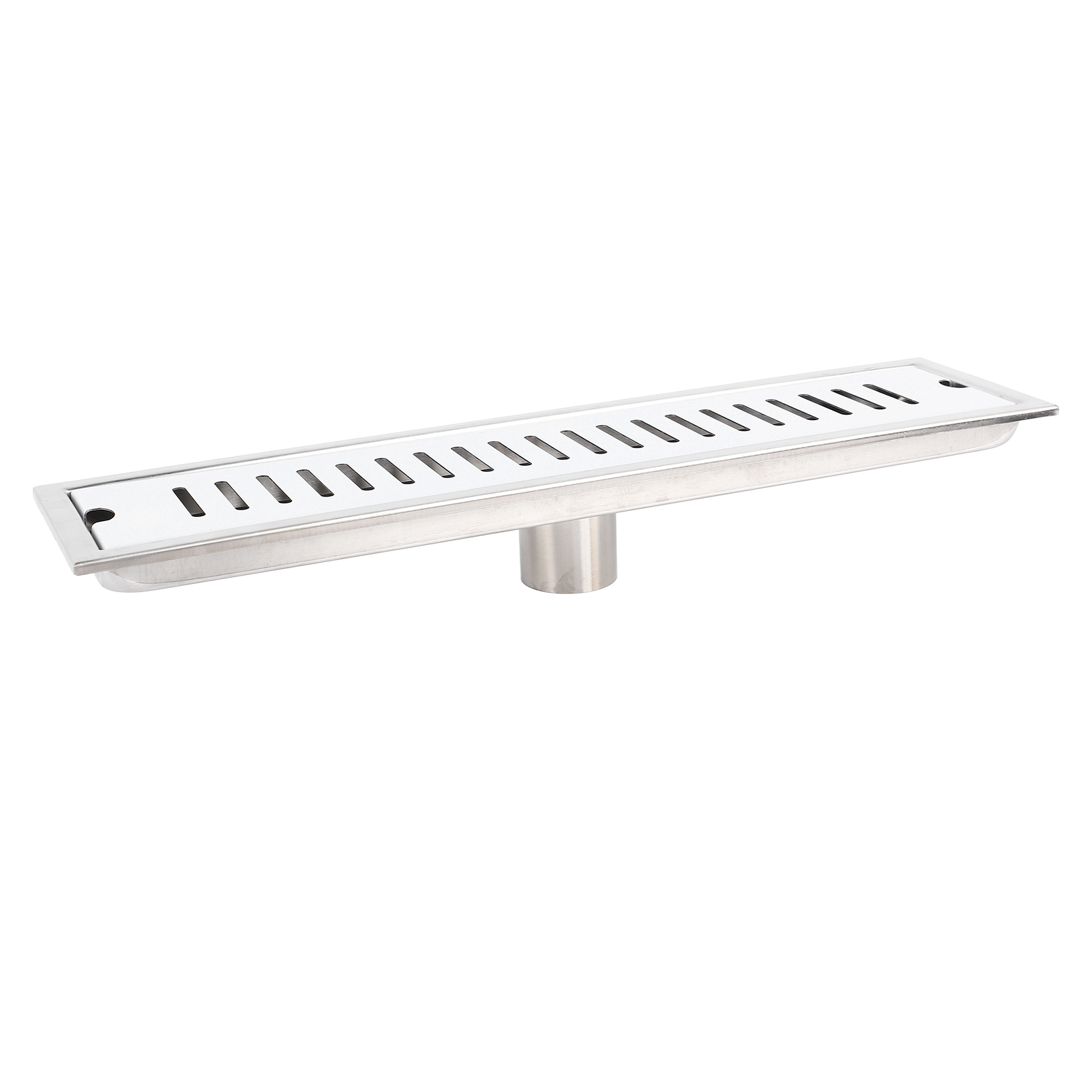 Lineare Duschrinne Aus Edelstahl 304, 40 Cm, Mit Herausnehmbarem Gitter Und Rechteckiger Abdeckung Für Das Badezimmer