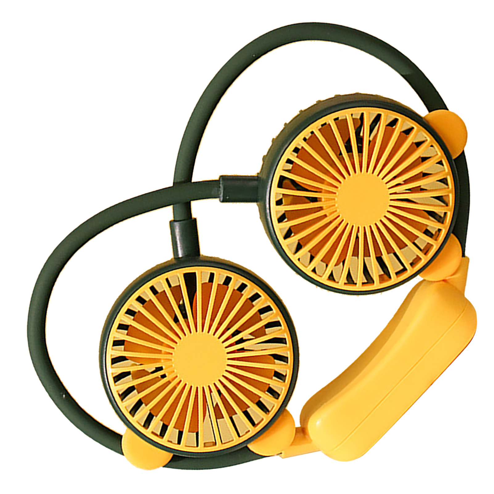 Tragbarer, Per Usb Aufladbarer Nackenventilator, Freihändig Nutzbar, Mini-faltventilator Zum Aufhängen Für Büro Und Reisen, Grün