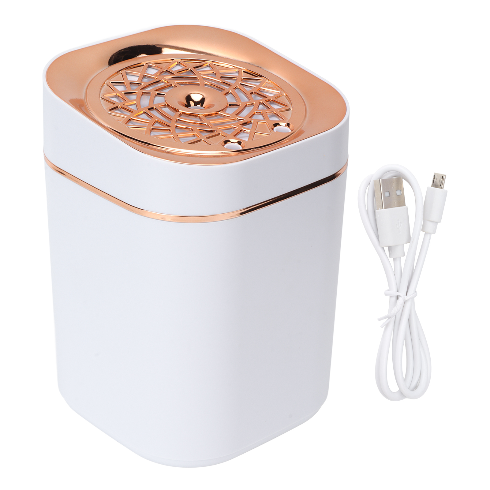 3-liter-doppelsprüh-usb-tischluftbefeuchter Mit 360°-sprühfunktion Und Ambientebeleuchtung (gold)