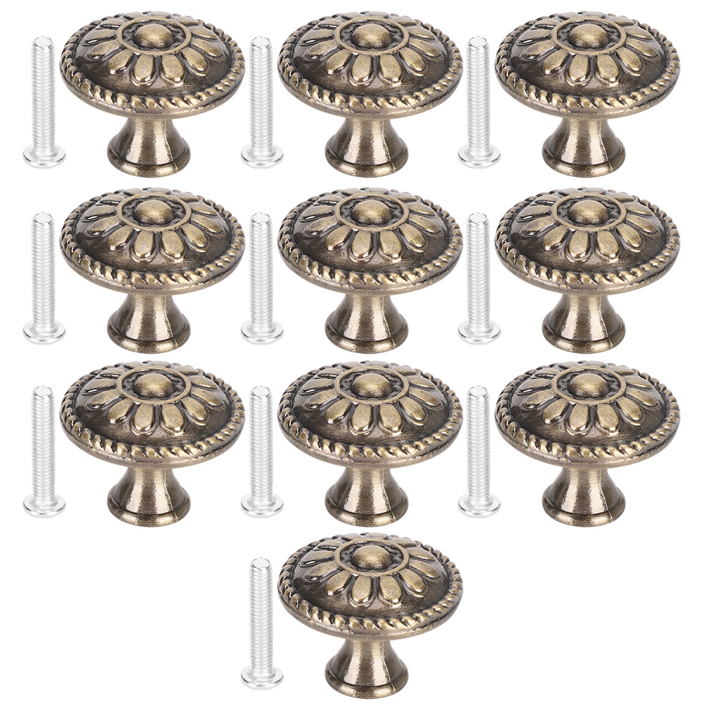 Set Mit 10 L-förmigen Türgriffen Für Möbel, Beschläge, Antikmessing-finish, Zinklegierung