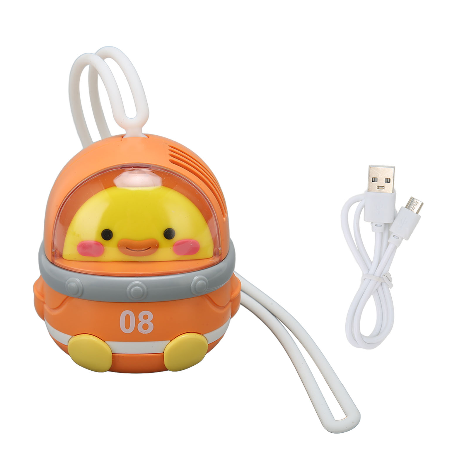Wiederaufladbarer, Klingenloser Nackenventilator, 3 Geschwindigkeitsstufen, Tragbarer Usb-mini-ventilator Mit Kabel Für Unterwegs. Ente