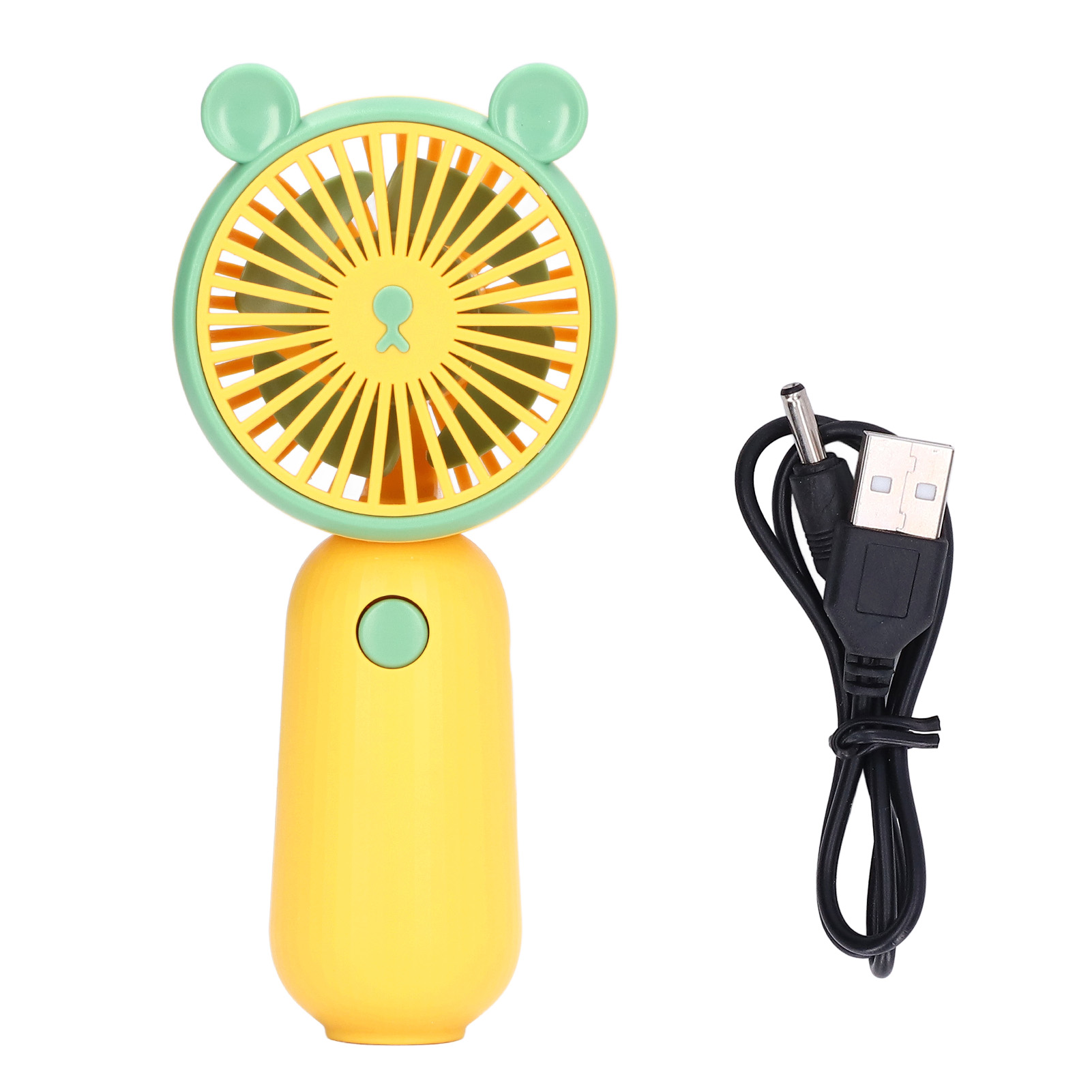 Mini-ventilator In Form Eines Niedlichen Bären, Usb-aufladbar, Batteriebetrieben, Mit Ergonomischem Griff, Für Reisen Und Zuhause