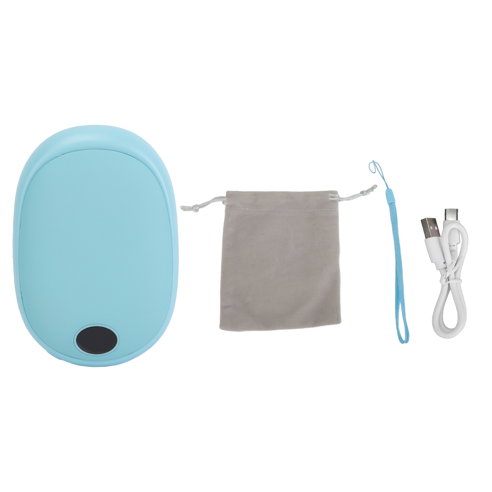 Usb-wiederaufladbarer, Tragbarer Elektronischer Handwärmer, Einstellbare Temperatur Mit Lcd-bildschirm, Mini-handwärmer In Blau Für Den Winter