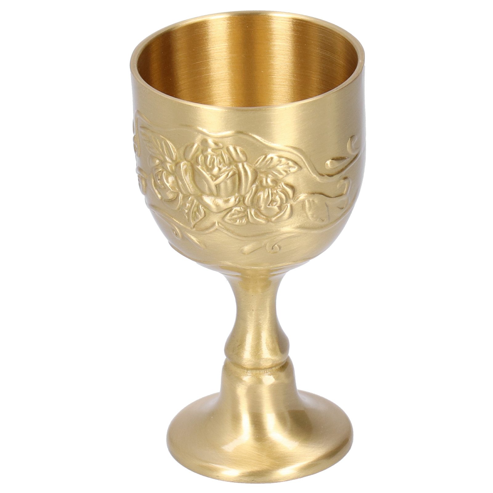 Vintage-messingbecher, Königlicher Kelch, Gravierte Rose, Milchteeglas, Weinglas, Whiskyglas, Kleiner Partybecher