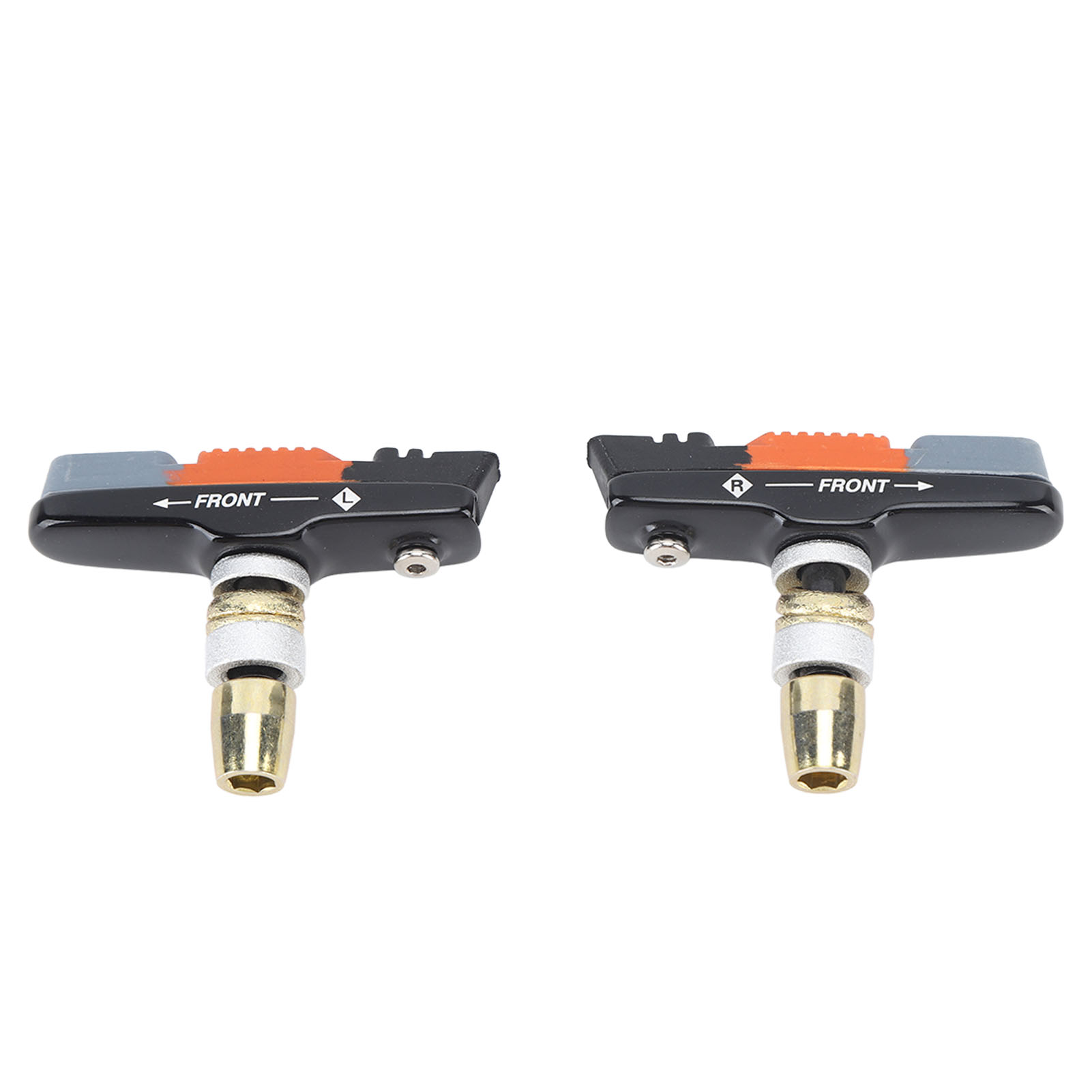 Paar Geräuschlose Bremsbeläge Aus Aluminium-gummi Für Mountainbikes, Schwarz, Orange, Grau