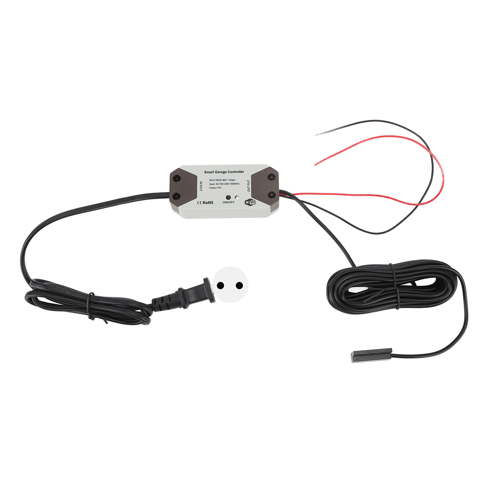 Intelligenter Garagentoröffner 100–240 V, Abs-gehäuse, Wlan-fähig, Mit Smartphone-app, Hausautomation, Eu-stecker