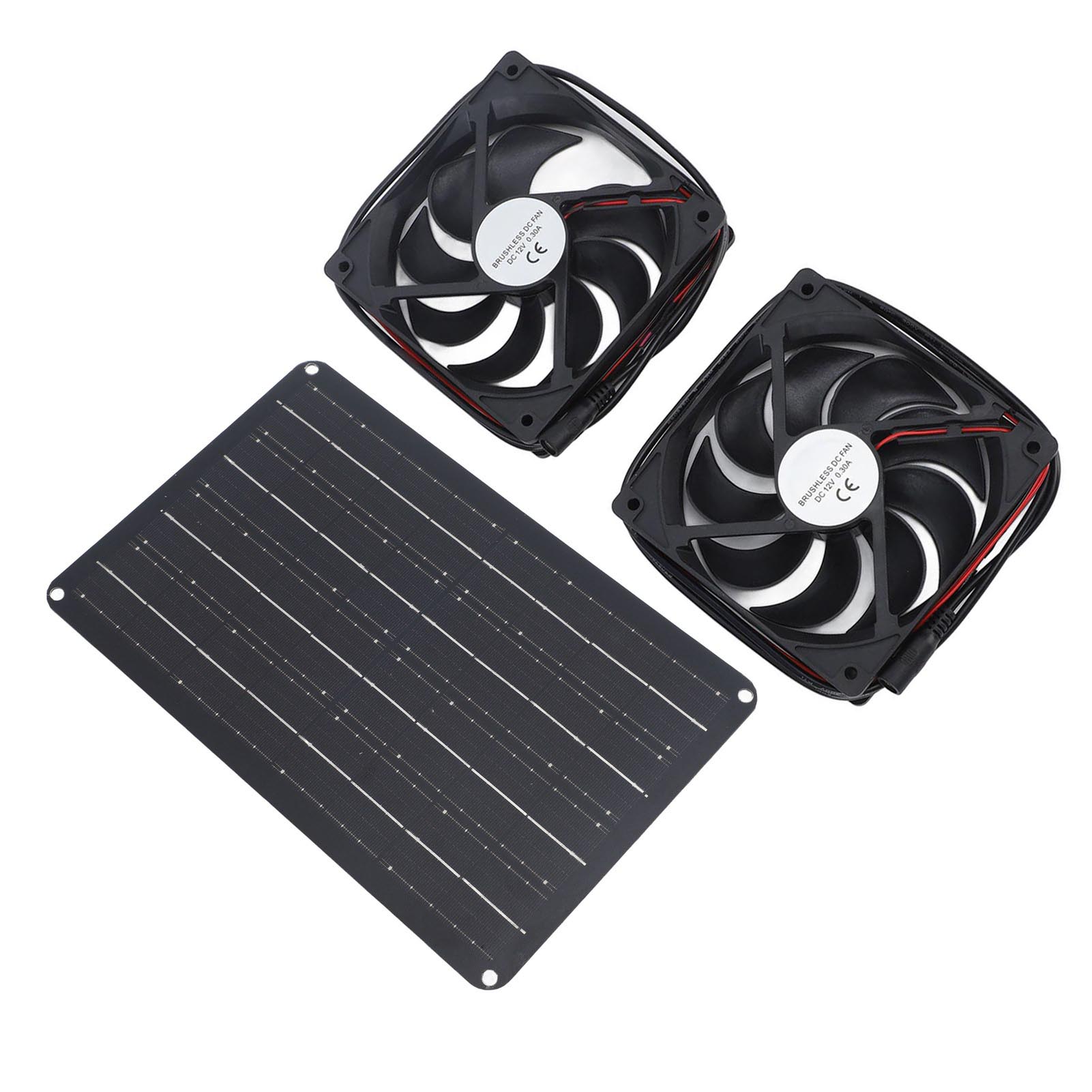 15w 12v Solar-ventilator-set Mit 1,5m Kabel Für Gewächshaus, Hühnerstall, Schuppen, Tierunterstand