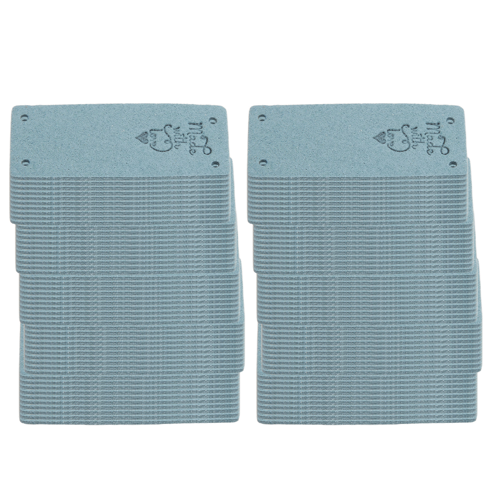 Konvolut Von 100 Farbenfrohen, Handgenähten Etiketten Aus Pu-leder Mit 4 Löchern, Diy-accessoires Für Geldbörsen Und Hüte (02)