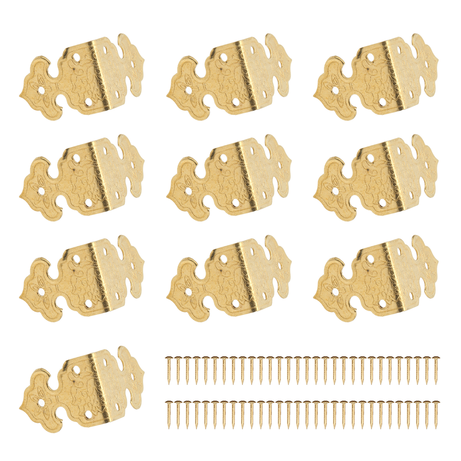 Set Mit 10 Retro-eckenschützern Aus Messing, Robust Und Hochhart, Eckenschutz Für Truhen, Kisten Und Möbel