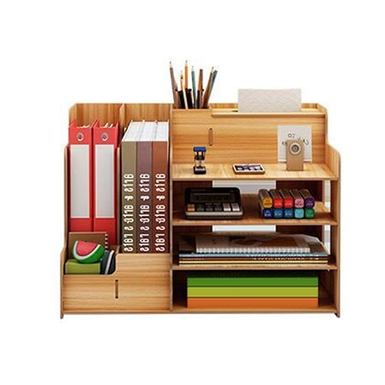 Schreibtisch-organizer Aus Kirschholz, Modernes Mehrzweck-regal Für Zuhause, Büro Und Schule