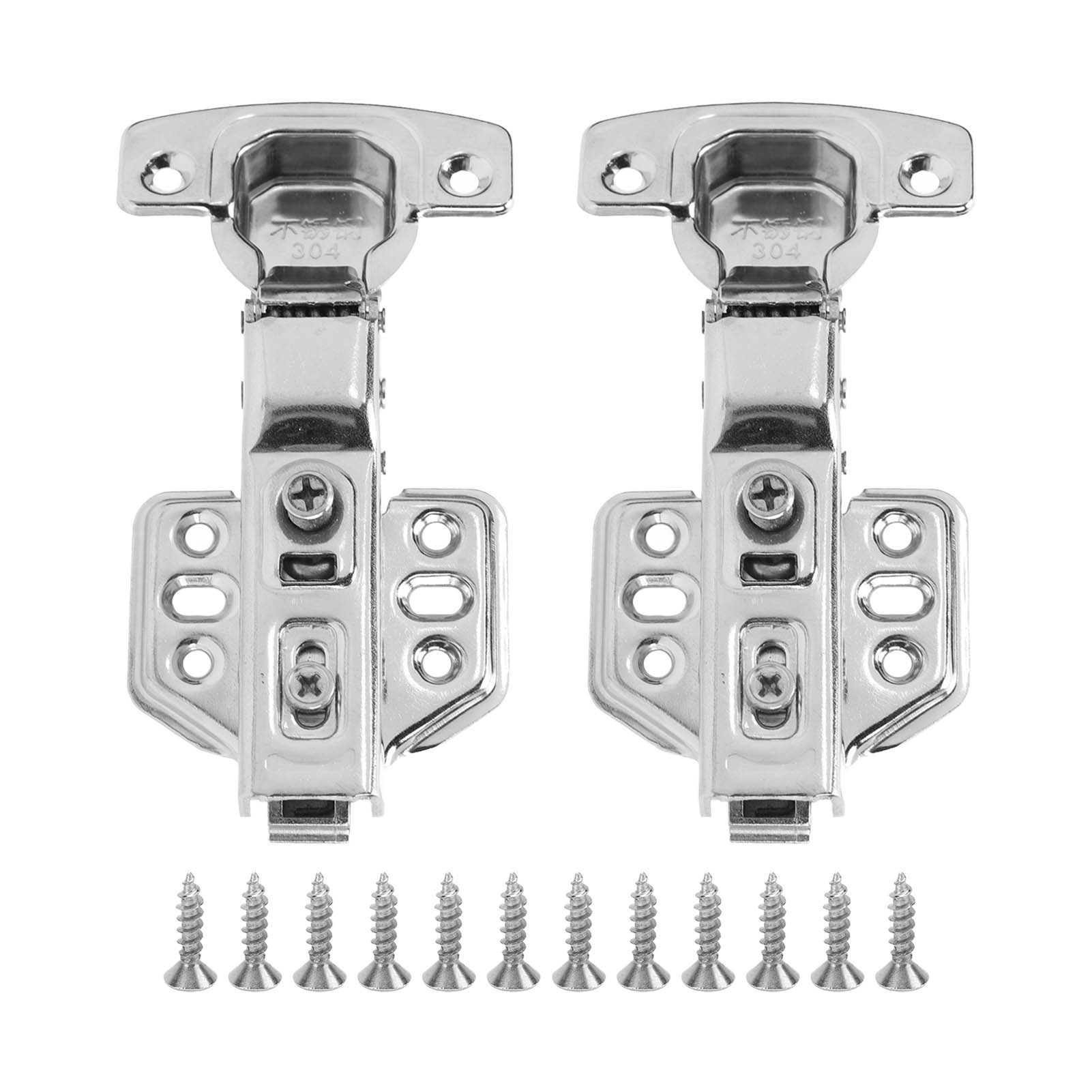 Dicke Edelstahl-scharniere (2,0 Mm), Glänzend Galvanisierte Basis, Mittige Faltung Für Küchen- Und Badezimmerschränke