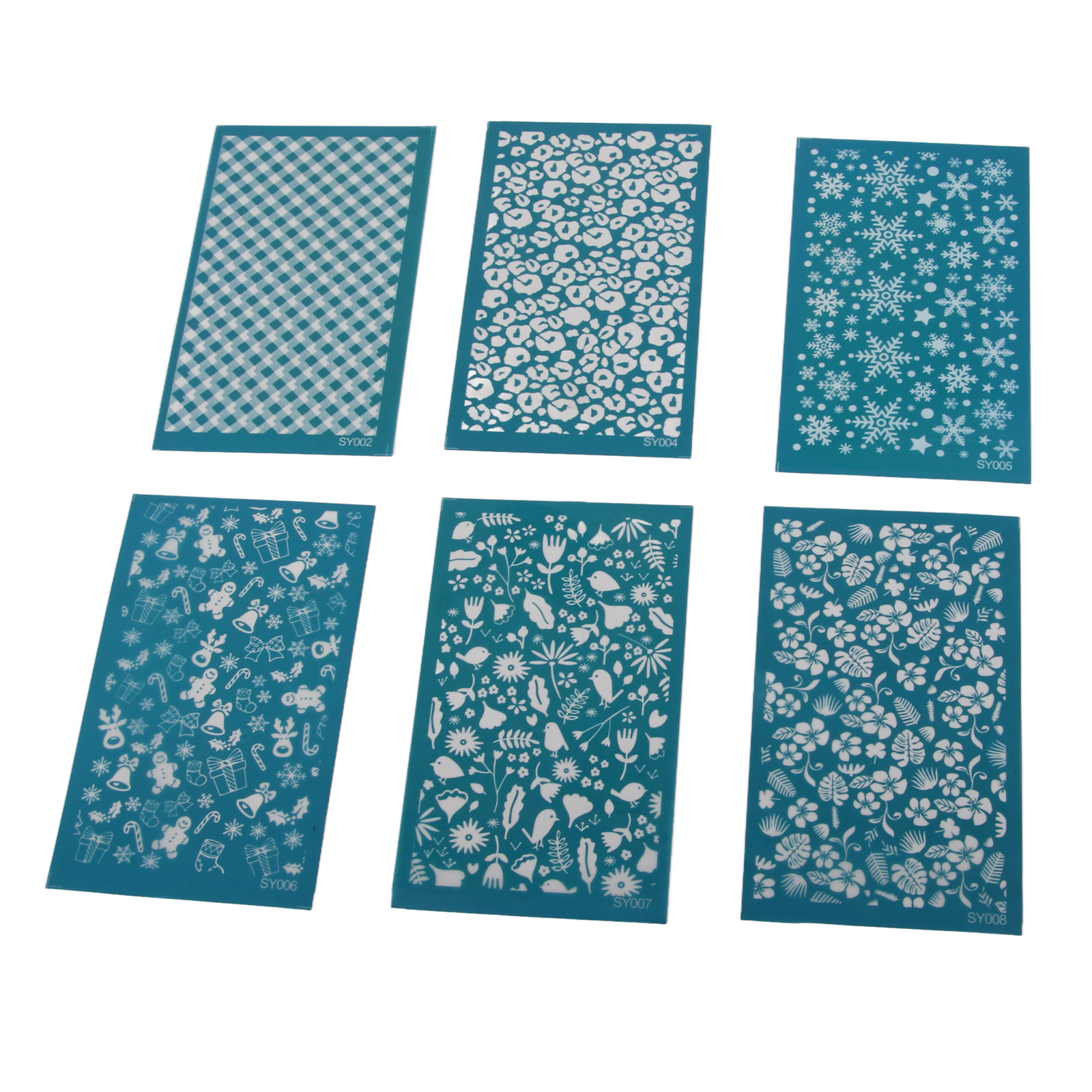 Set Mit 6 Schablonen Für Polymerclay, Langlebige Siebdruckvorlagen, Diy-druckset Für Ton, Verschiedene Designs, Wiederverwendbar Und Leicht Zu Reinigen