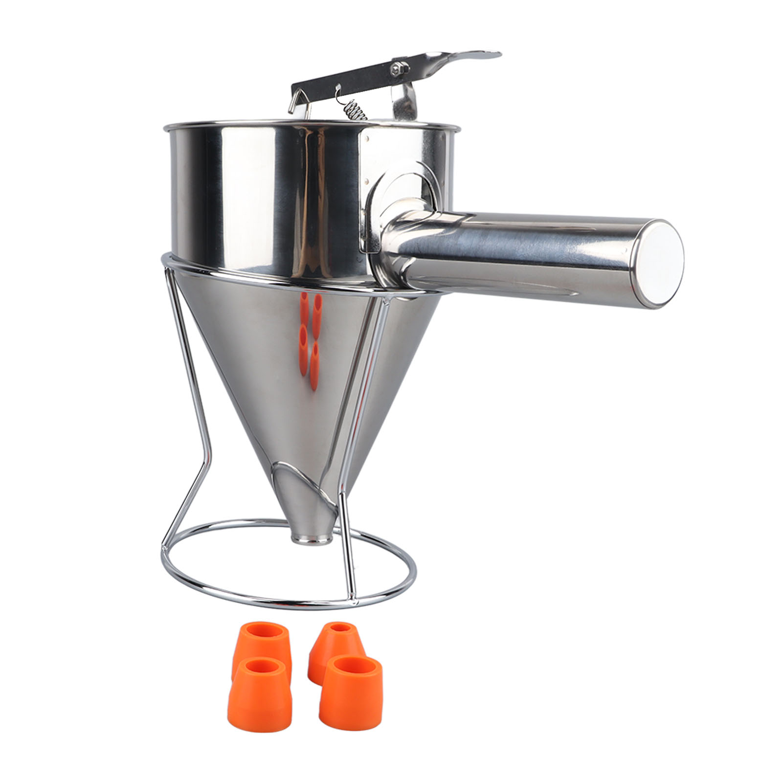 Teigspender Aus Edelstahl Mit 4 Silikondüsen (18 Mm) Für Crêpes Und Cupcakes