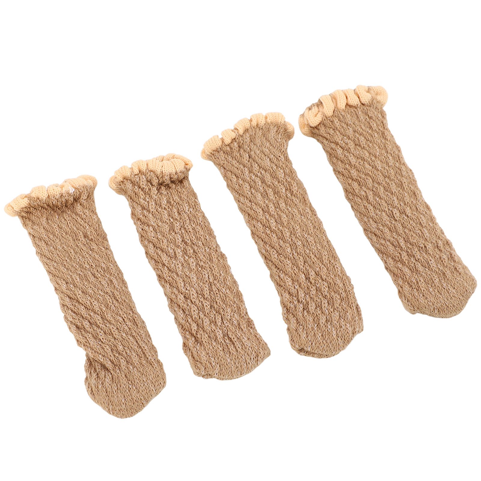 Set Mit 20 Dicken Stricksocken Für Möbelfüße, Bodenschoner Für Parkettböden, Elegante Holzfarbe