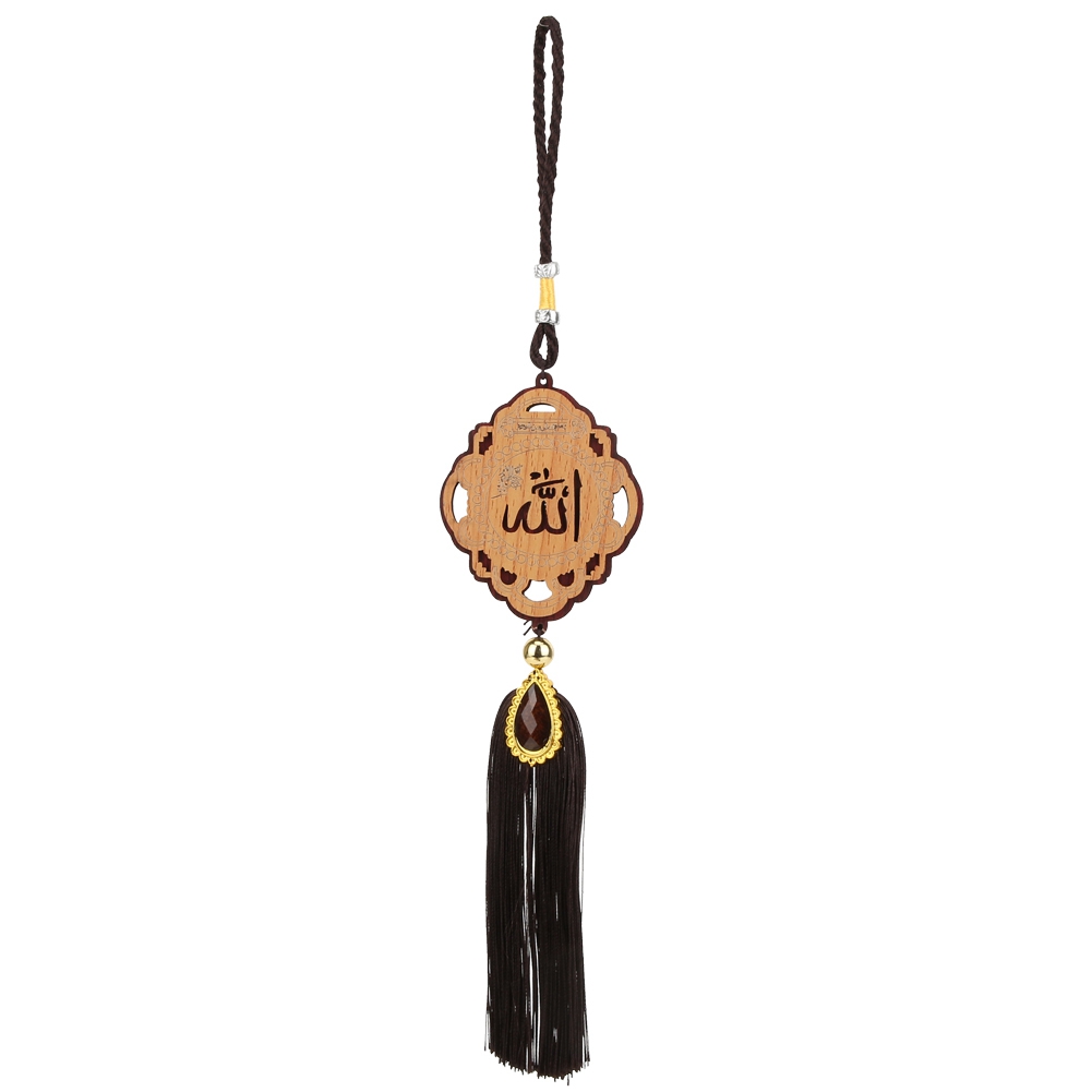 Muslimischer Glücksbringer Fürs Auto, Islamischer Anhänger Aus Holzimitat, Autodekoration, Retro-ornament