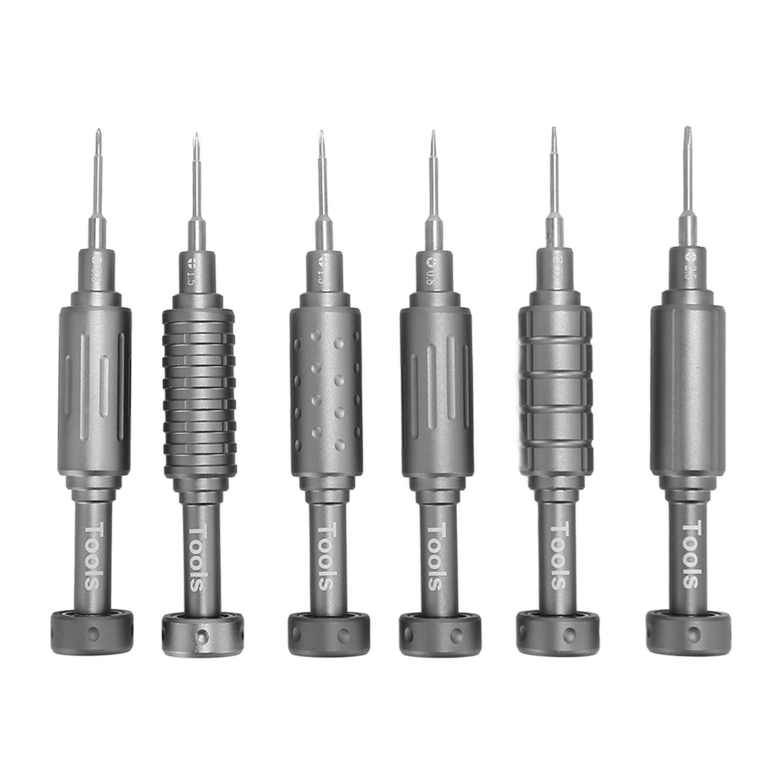 6-teiliges Präzisionsschraubendreher-set Aus Hochfester, Verschleißfester, Magnetischer Aluminiumlegierung Zur Reparatur Von Handys, Tablets Und Uhren.