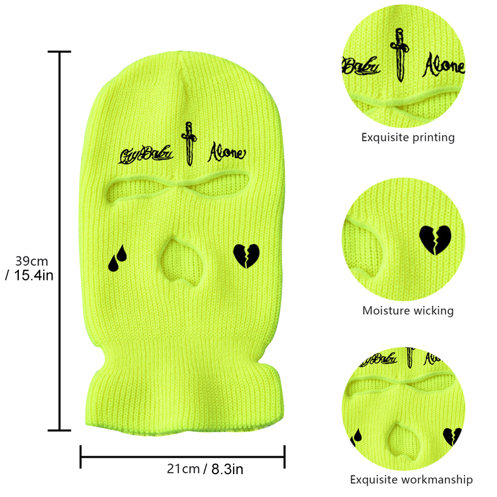 Dreiloch-strick-sturmhaube, Atmungsaktive Und Warme Gesichtsmaske Für Herbst Und Winter, Ideal Für Damen Und Herren, Zum Skifahren, Radfahren Und Laufen Im Freien.