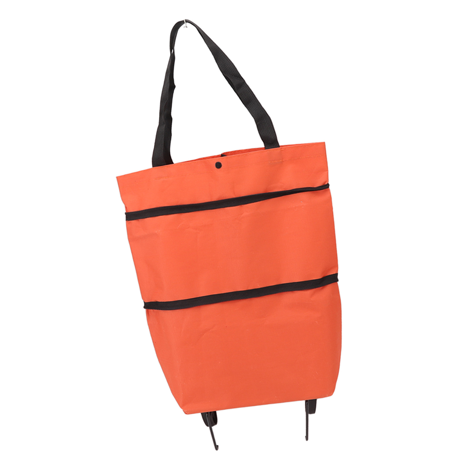 Geräumiger, Faltbarer Einkaufswagen Mit Reißverschluss, Oxford-gewebe Und Rädern Für Camping (orange)