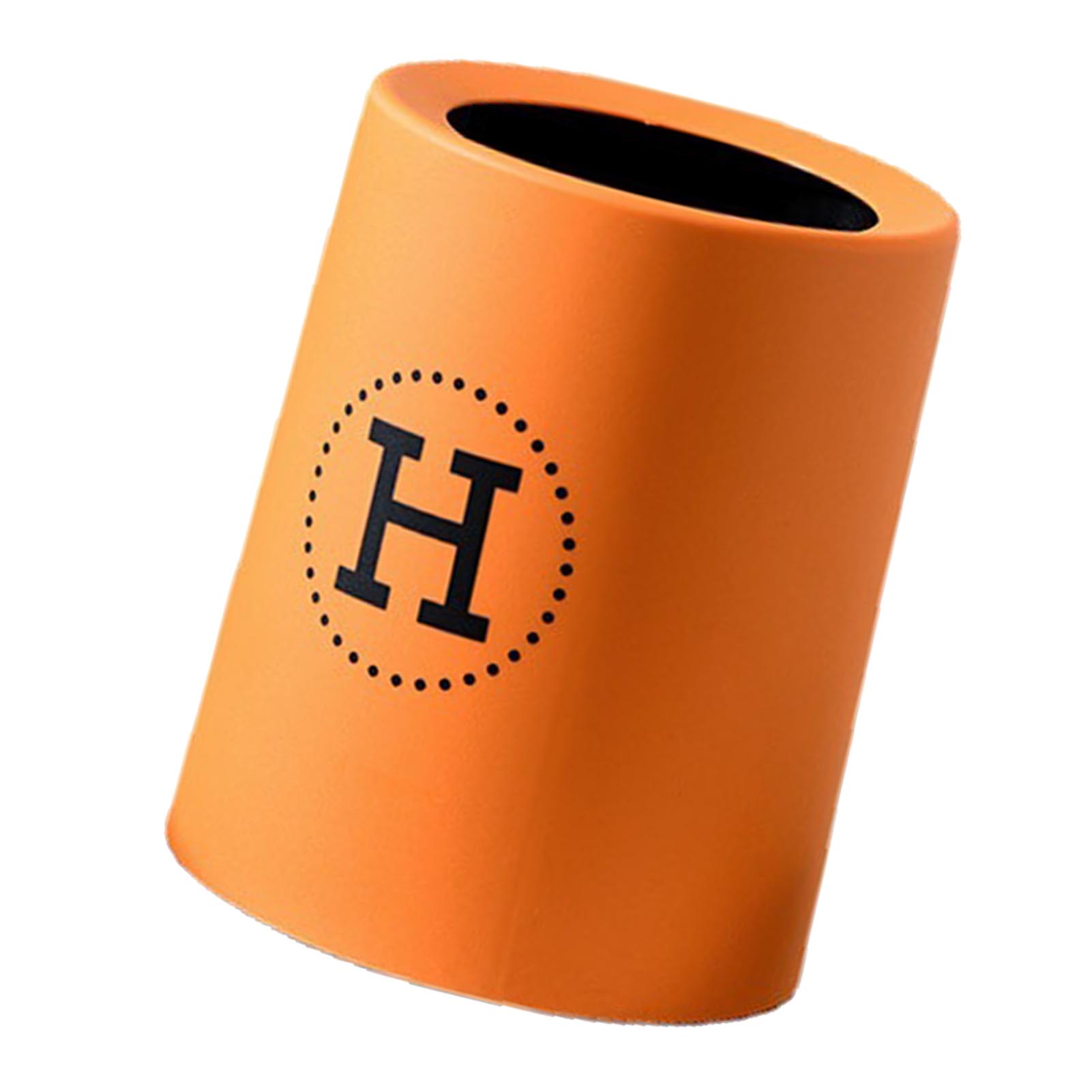 Runder, Doppelwandiger, Dickwandiger, Offener Kunststoff-mülleimer, Mini-mülleimer Für Schlafzimmer Oder Büro, Orange, 13 L