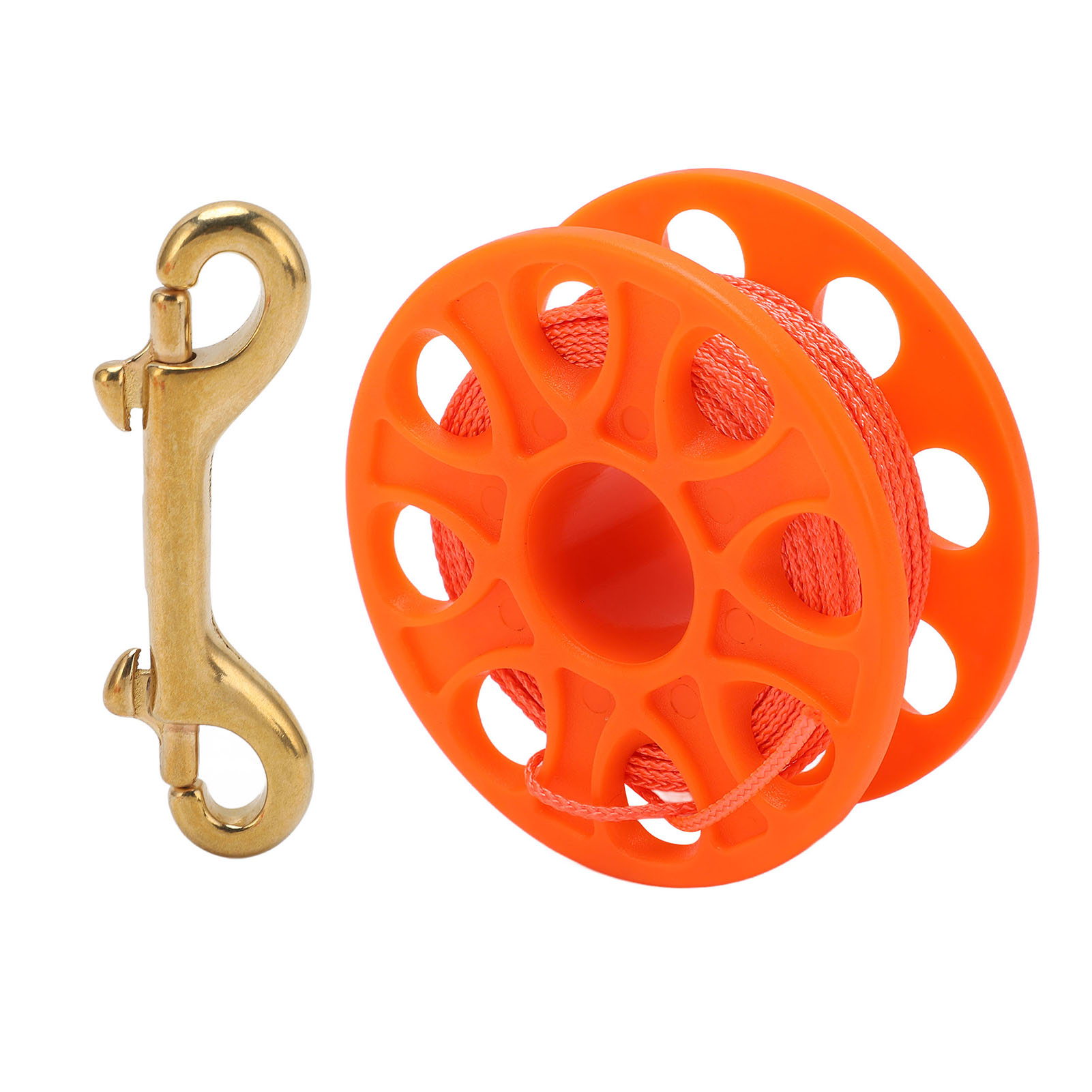 30-meter-tauchrolle Mit Fingerwickler, Doppelkarabiner, Fluoreszierendes Orange