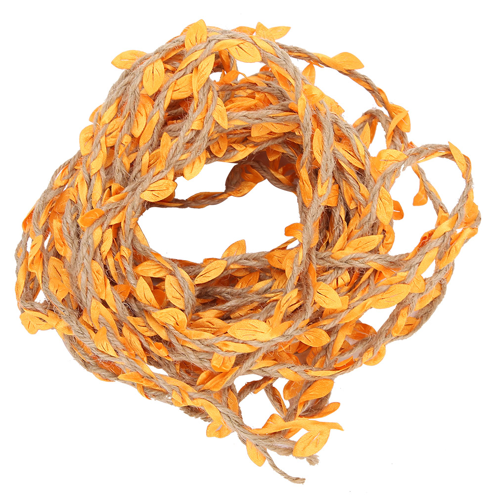10 Meter Lange Geflochtene Girlande Aus Künstlichem Laub, Hanfseil, Diy-blumenstrauß, Dekorationszubehör, Orange Farbe.