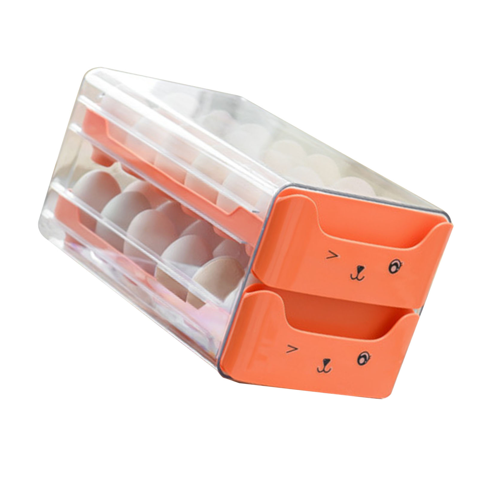 Doppellagige, Transparente, Längliche Eierschublade Mit Separatem Fach, Eierhalter Und Aufbewahrungsbox Für Den Kühlschrank (orange)