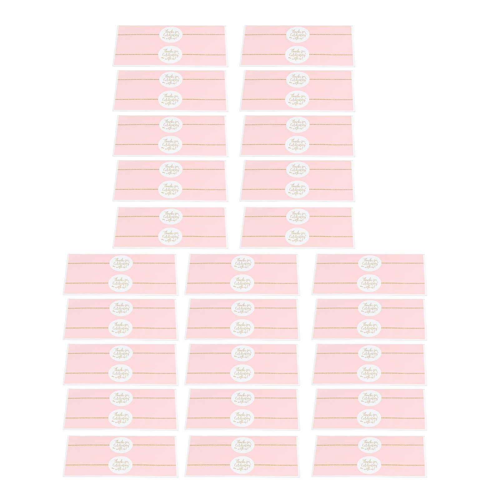 Set Mit 25 Selbstklebenden Flaschenetiketten, Danke, Rosa, Diy-dekorationspapier, Wasserfest, Personalisierbar