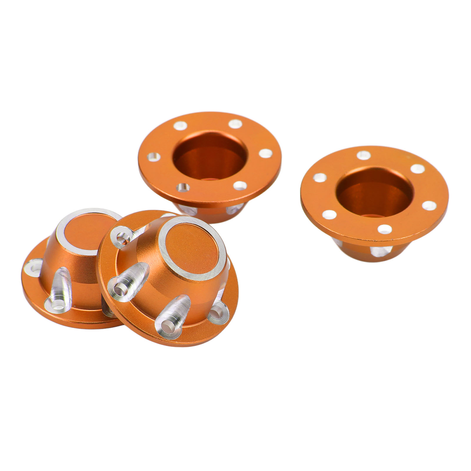 4-teilige Radkappe Aus Aluminiumlegierung, Orangefarbene Radkappe Für Axial 1/6 Scx6 Jlu Ferngesteuertes Auto