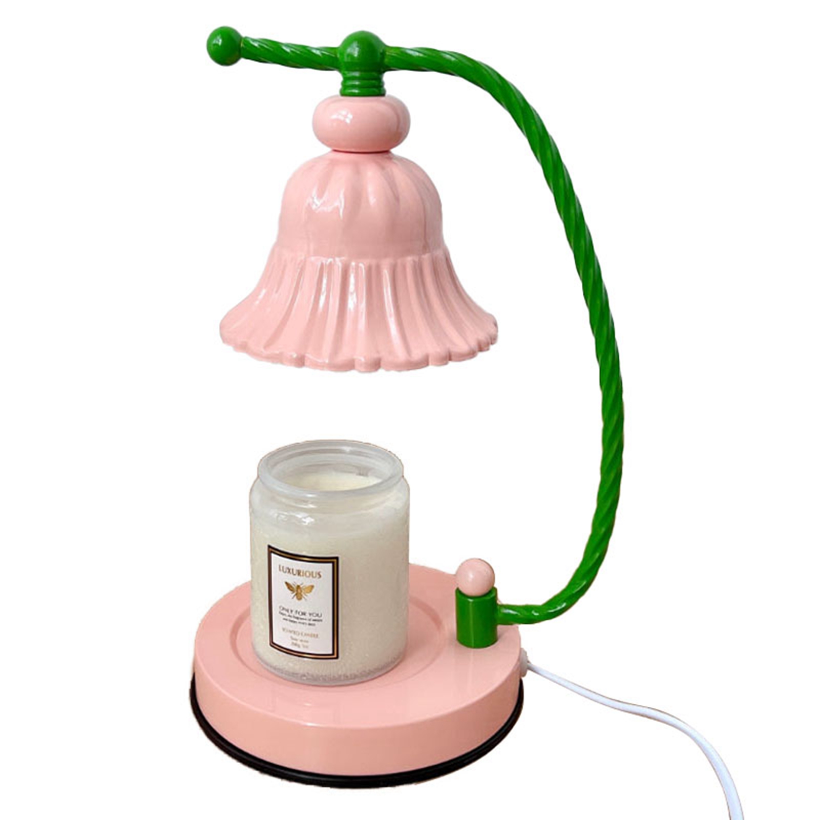 Romantische, Rauchfreie Kerzenwärmerlampe Aus Metall Im Europäischen Stil, Verstellbar, Koreanische Ausführung Für Das Schlafzimmer, Eu-stecker, Rosa (mit 2 Glühbirnen, Ohne Kerze)