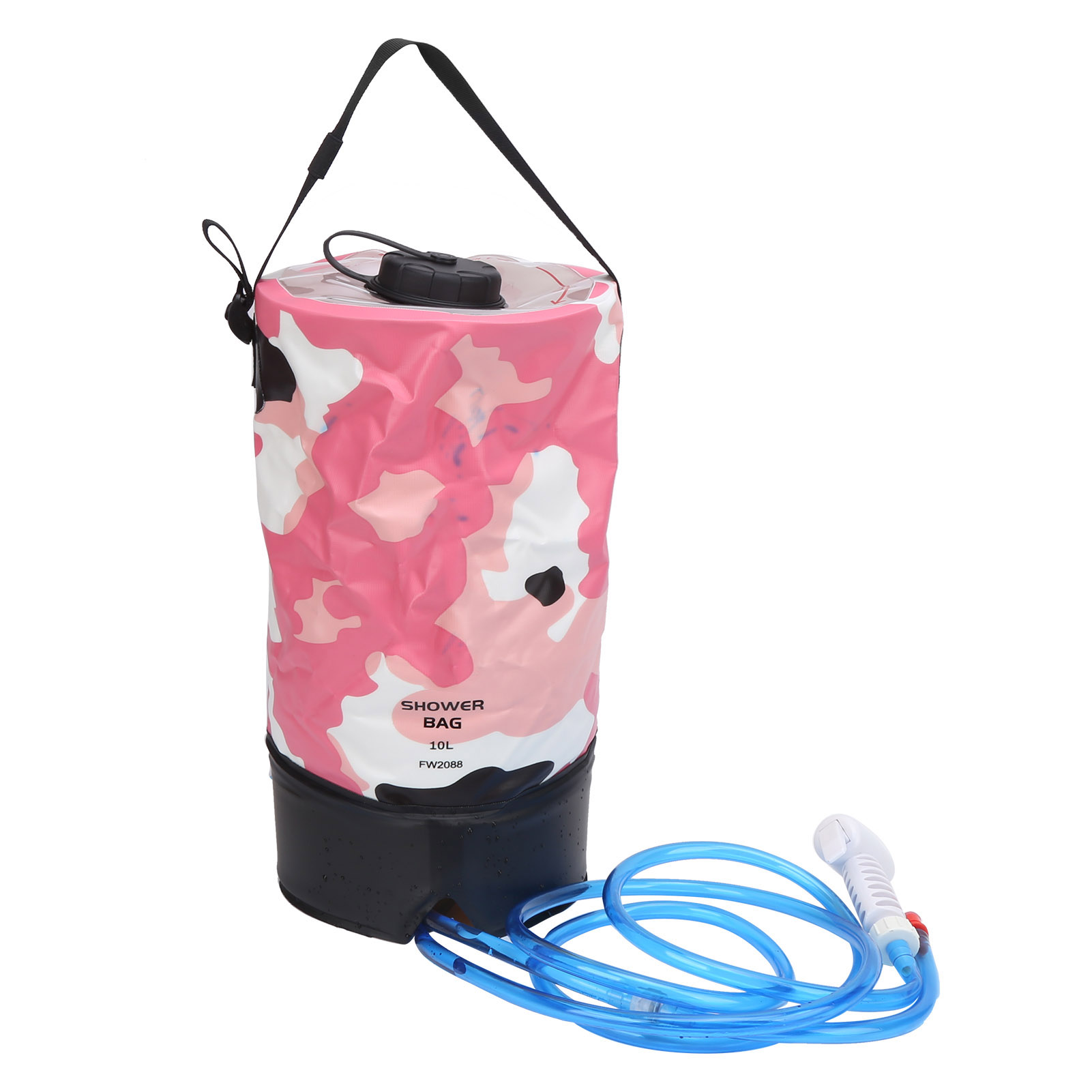 10-liter-duschbeutel Aus Faltbarem Pvc Für Camping, Wasserdicht, Für Outdoor-reisen Und Wandern, Tarnmuster, Rosa