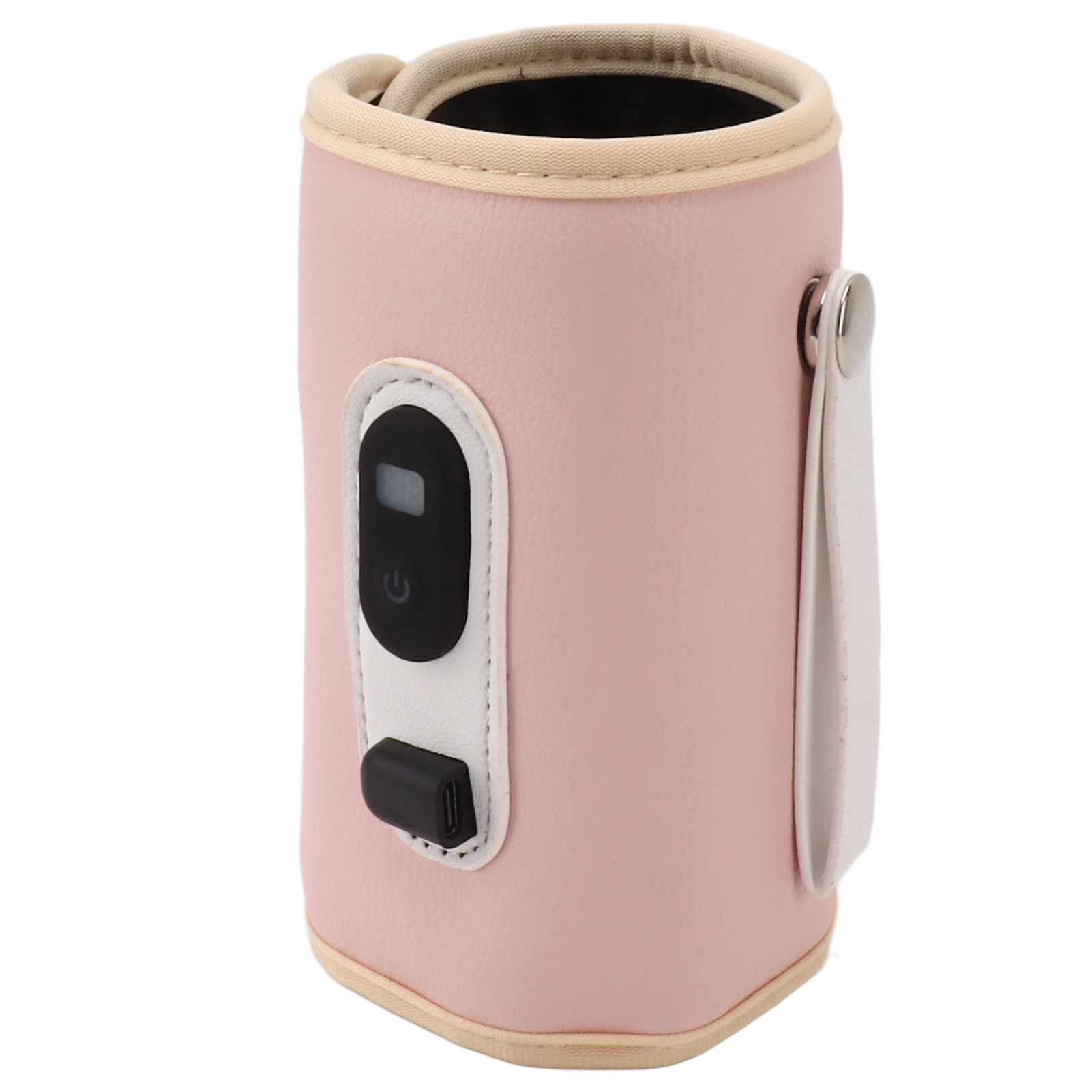 Usb-beheizbare Babyflasche Mit Digitalanzeige, 5 Geschwindigkeitsstufen, Tragbar, Zum Erwärmen Von Muttermilch Und Wasser, Rosa