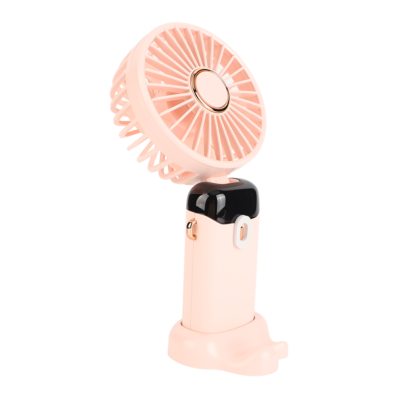Mini-tragbarer, Faltbarer Abs-ventilator Mit Usb-aufladung, Digitalanzeige, Tragegurt, Rosa, Für Den Außenbereich