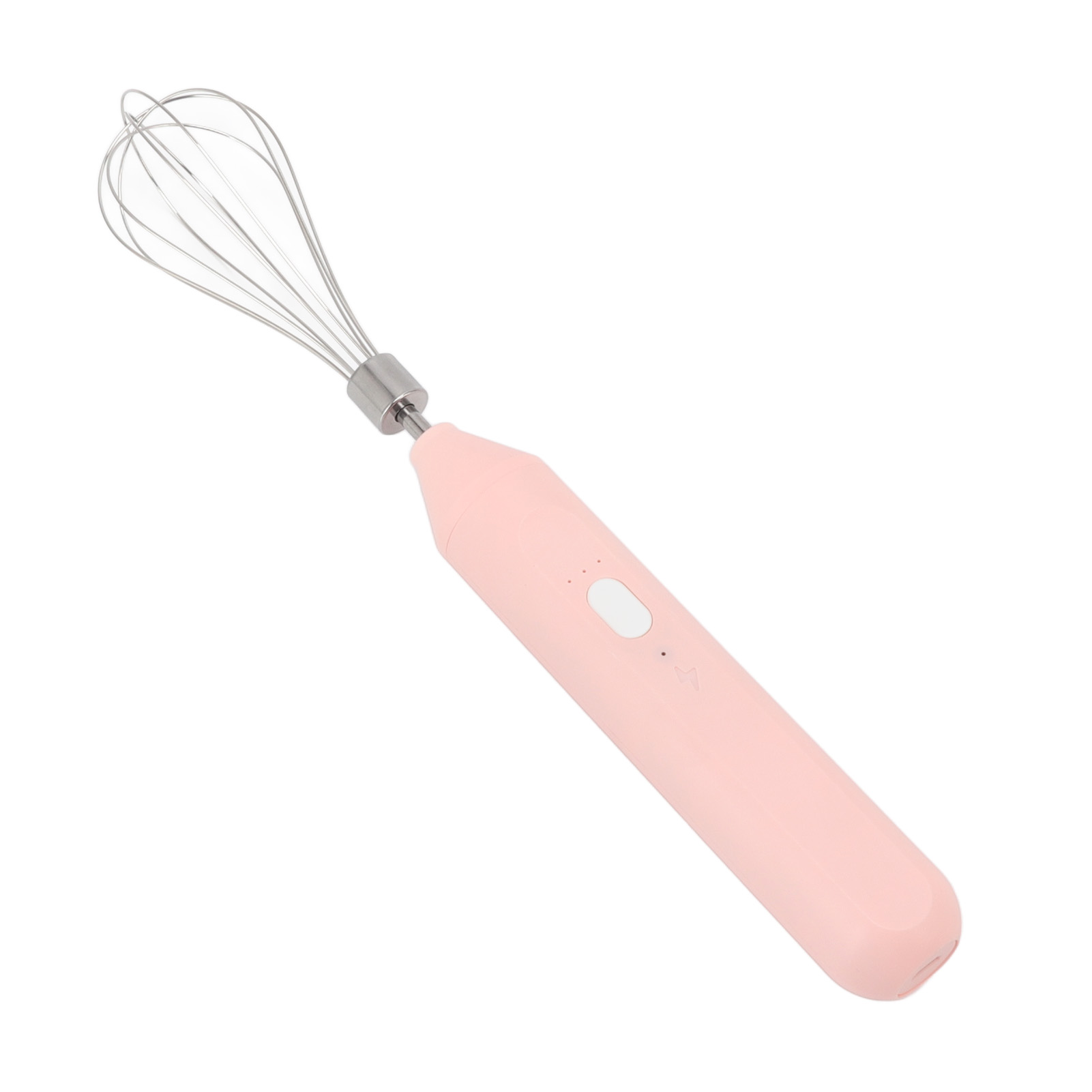 Tragbarer, Per Usb Aufladbarer Elektrischer Schneebesen, Kabelloser Milchaufschäumer, Getränkemixer Mit Rosa Edelstahl-schneebesen