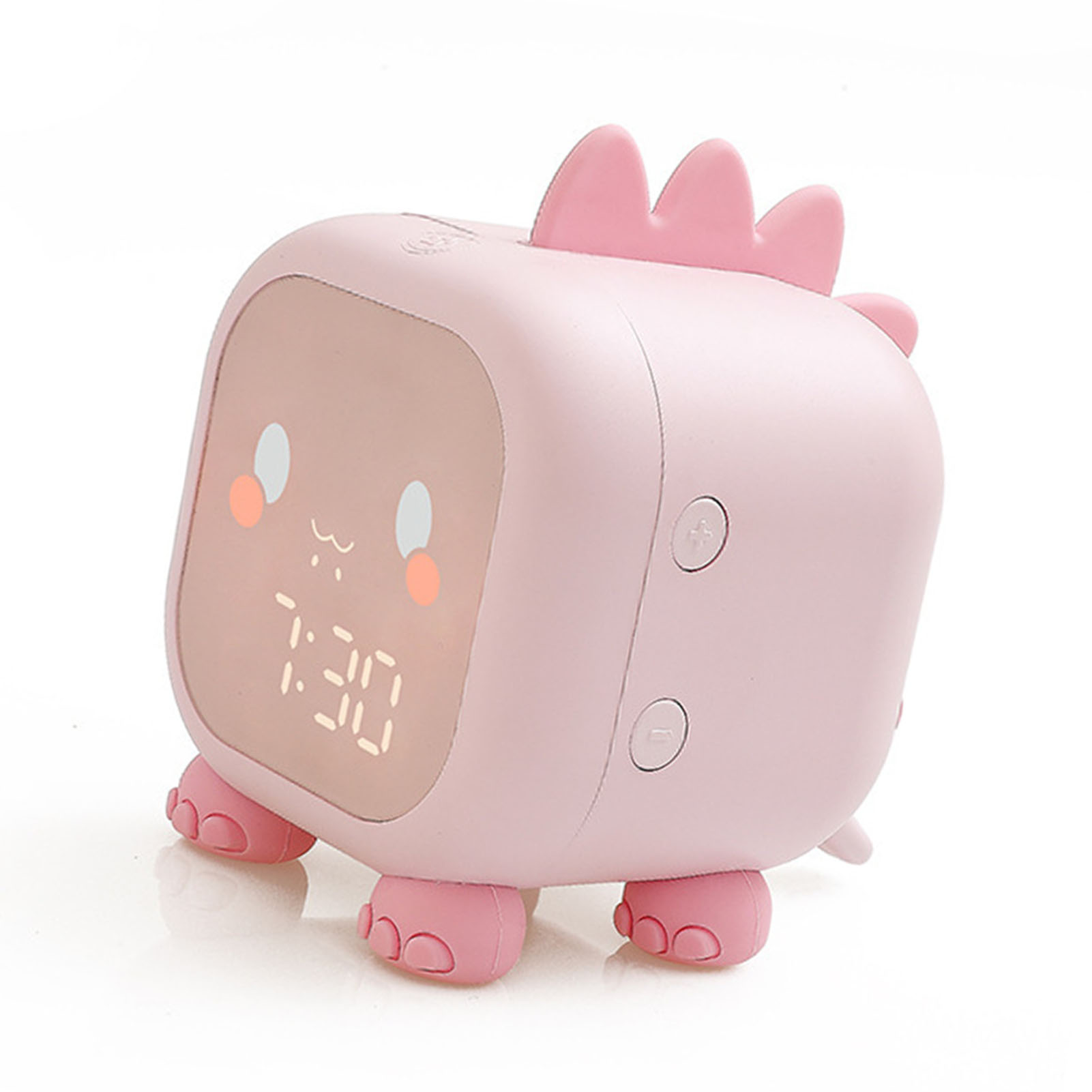 Niedlicher Und Lustiger Digitaler Wecker Mit Led-drachenmotiv Aus Silikon, Smarte Nachttischlampe Für Kinder, Rosa