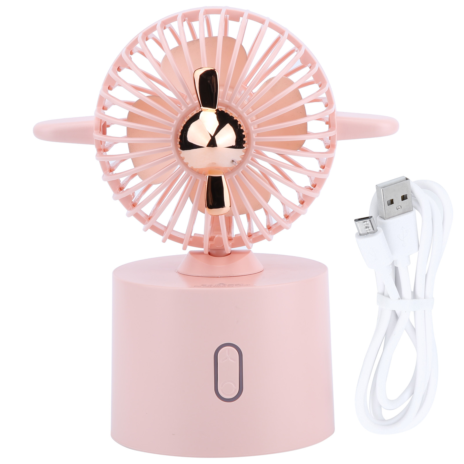 Tragbarer, Wiederaufladbarer Usb-tischventilator Mit Oszillationsfunktion Für Studentenwohnheim Und Büro – Rosa