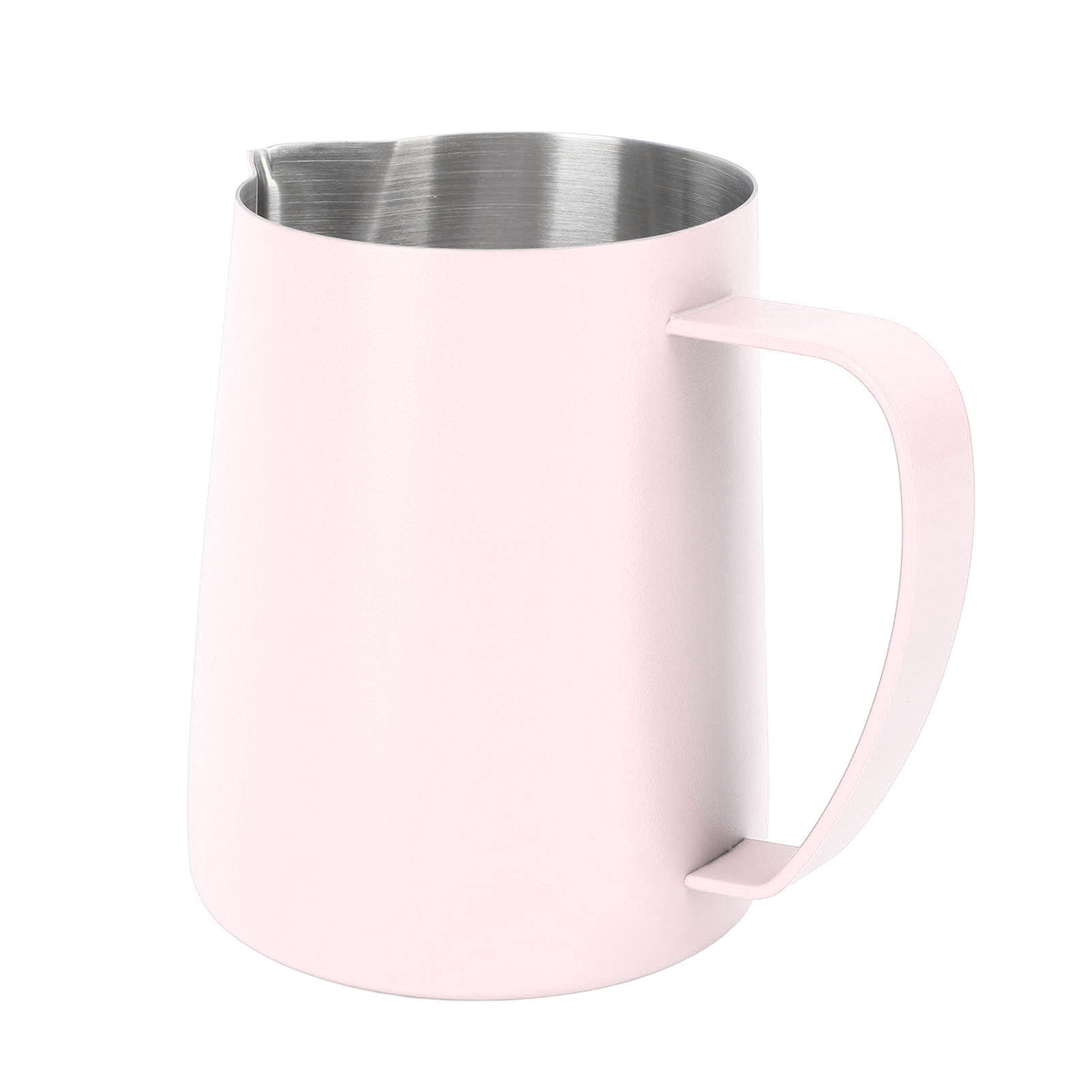 480-ml-milchkännchen Aus Edelstahl 304, Milchaufschäumkännchen Mit Spitzem Ausguss Und Innenskala, Rosa