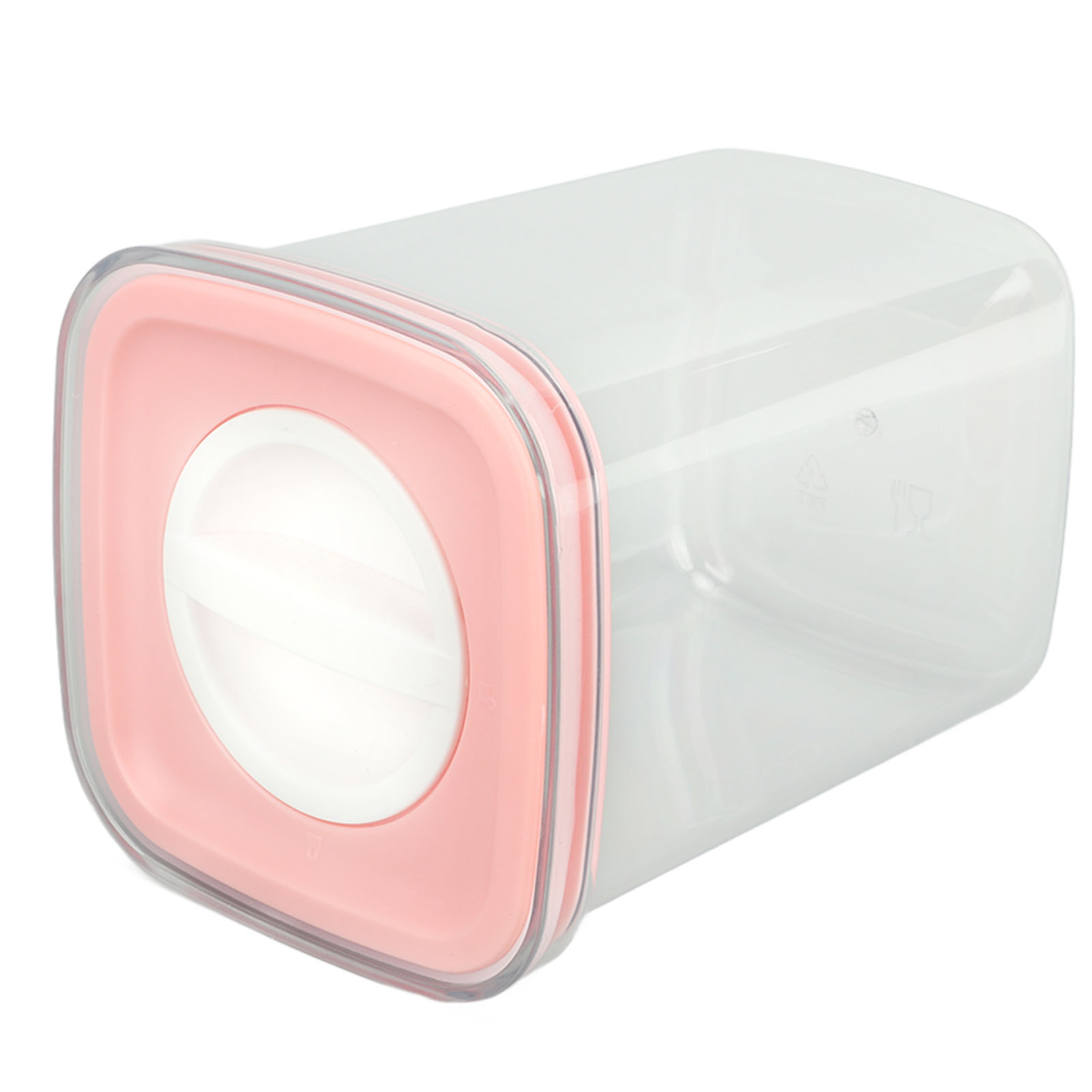 Auslaufsicherer Vorratsbehälter Für Die Küche, Transparenter, Verschließbarer Behälter Mit Deckel Für Reis Und Getreidemischungen, Rosa, 1300 Ml