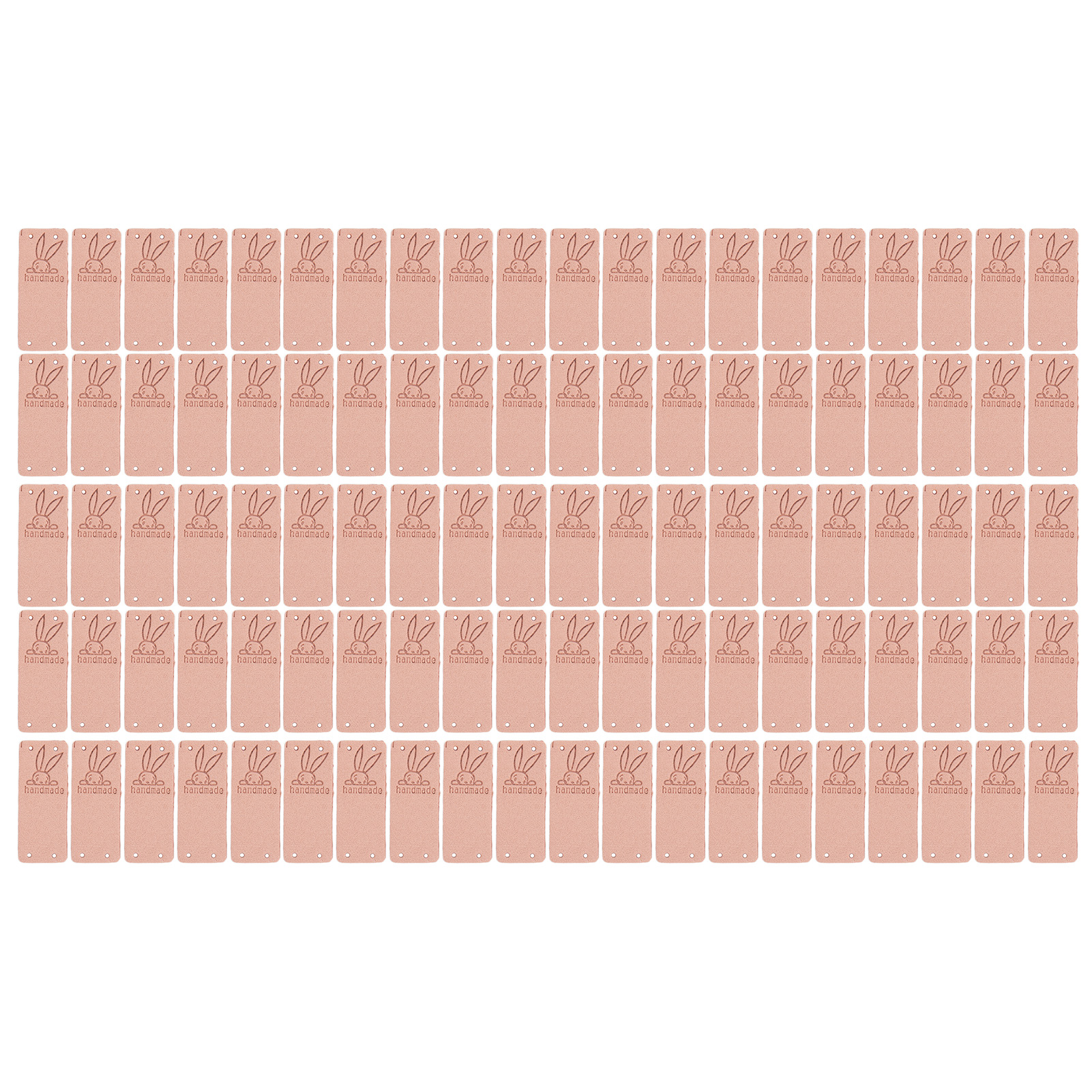 100 Handgefertigte Mikrofaser-etiketten, Strapazierfähig, Mit Klarem Druck, Glatt, Praktisch, Geprägt, Rosa