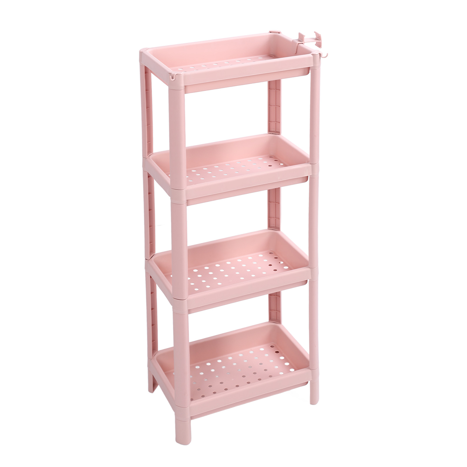 Freistehendes Badezimmerregal, 4 Ebenen, Rosa, Stabil Und Robust, Mehrstufige, Freistehende Eckablage
