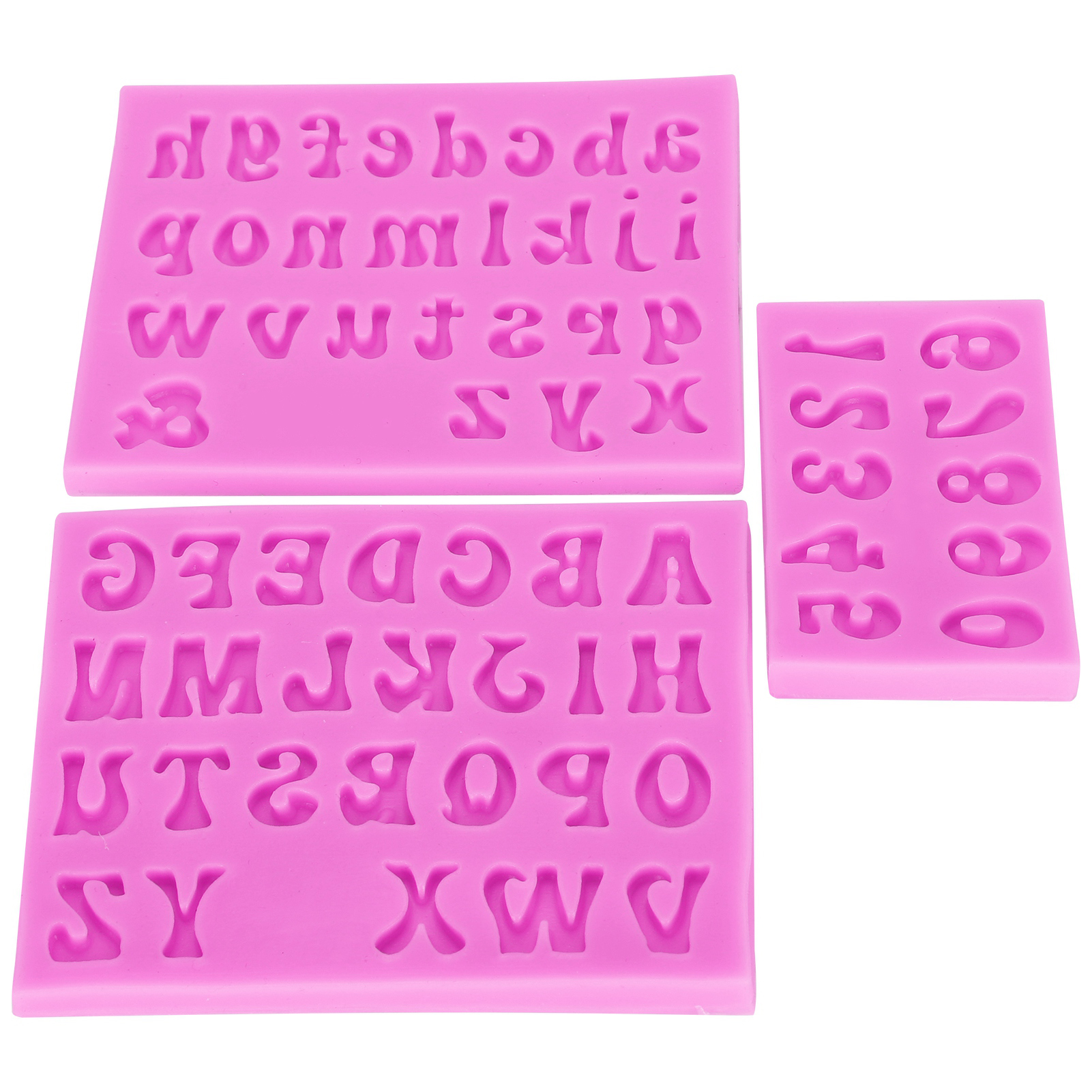 Silikonformen Mit Groß- Und Kleinbuchstaben (alphanumerisch) Für Kuchen, Knete Und Selbstgemachte Rosa Schokolade
