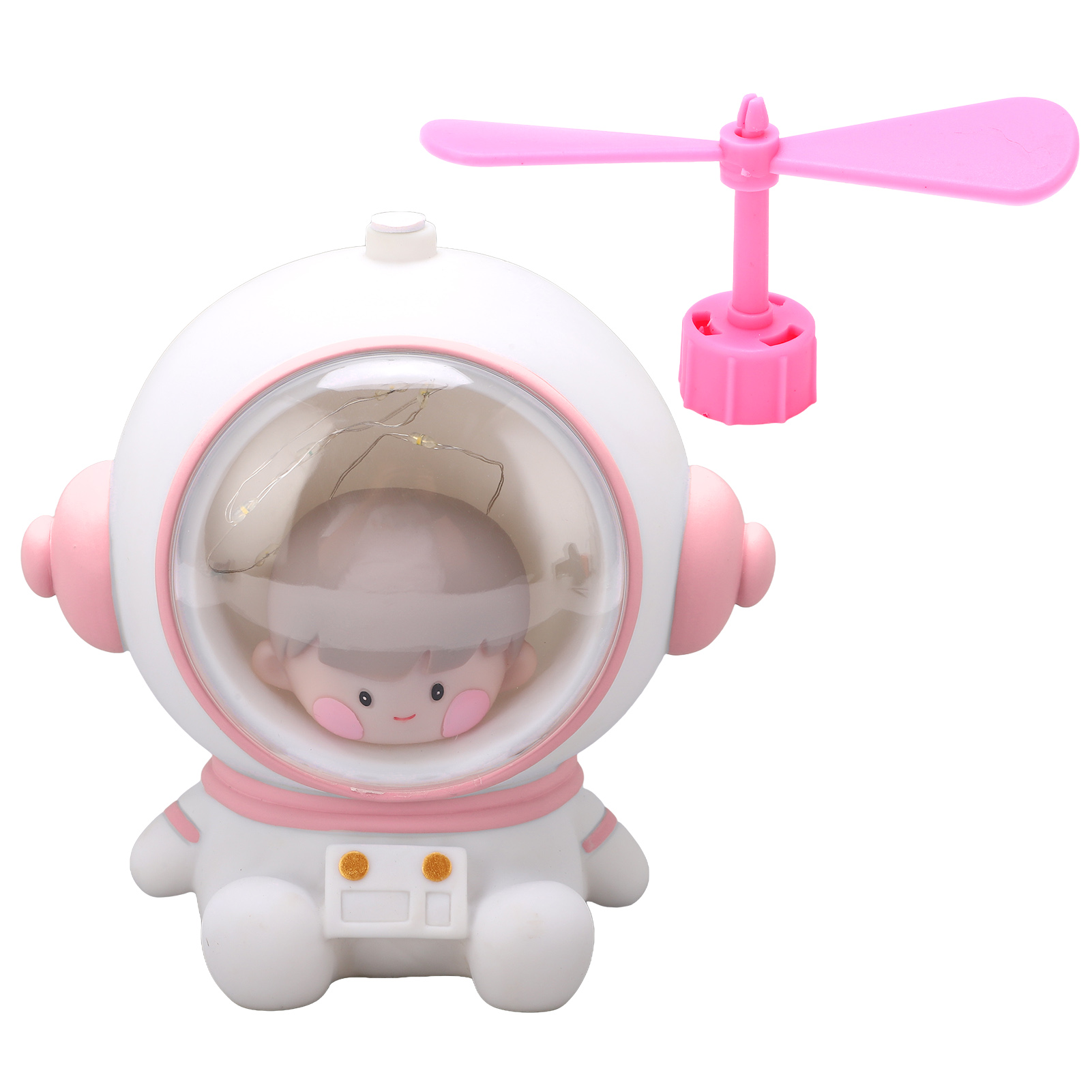 Niedliches Astronauten-led-nachtlicht, Weltraumdesign, Handbemalt, Natürliche Farben, Langlebig, Umweltfreundlich, Für Kinder, Rosa