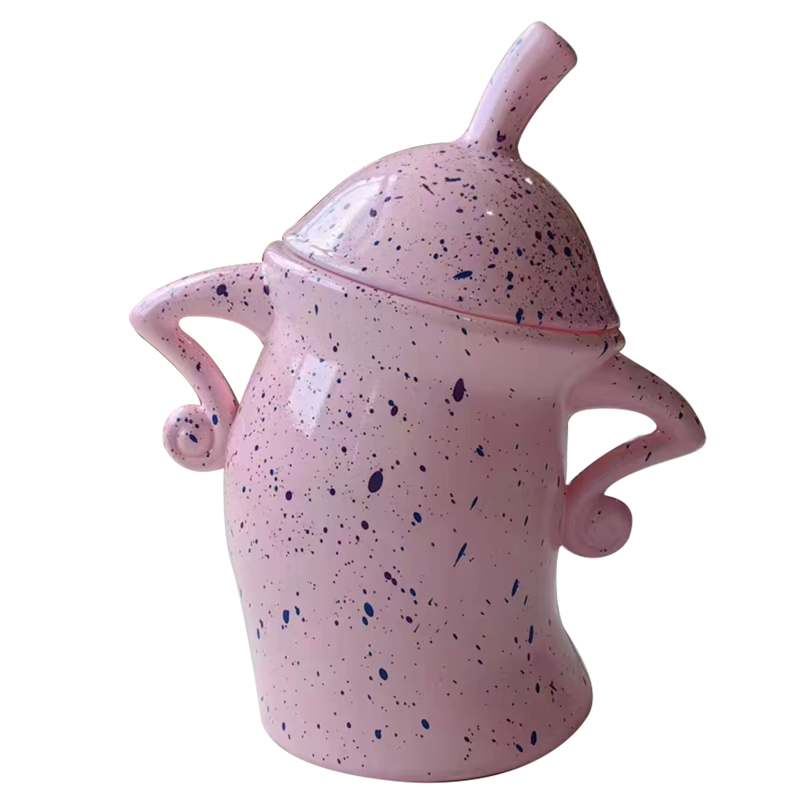 Stoßfester Pvc-vorratsbehälter Mit Deckel, Halloween-schreibtischdekoration, Rosa